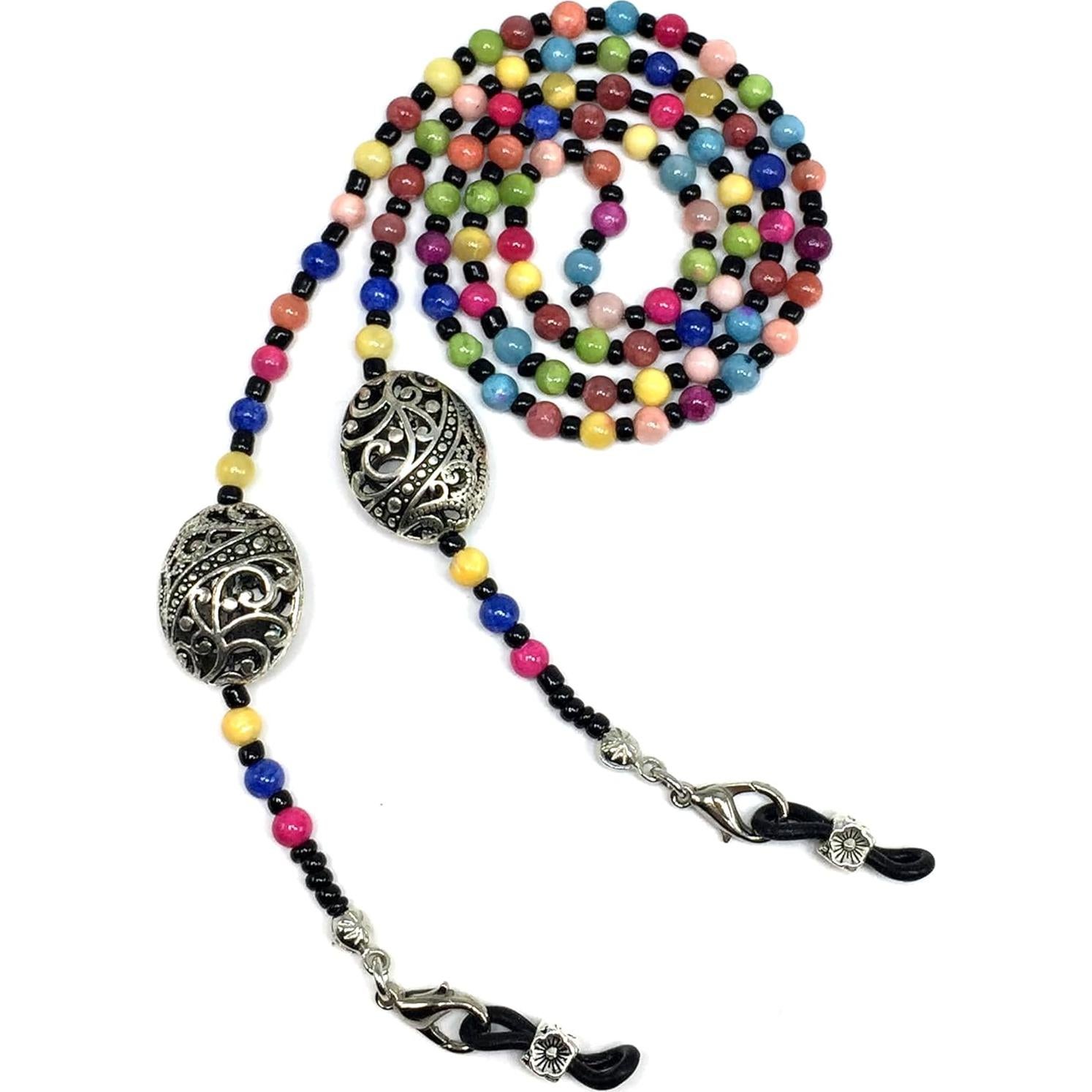 Cadena para Gafas ALBATROSART con Cuentas Naturales 72-77 cm