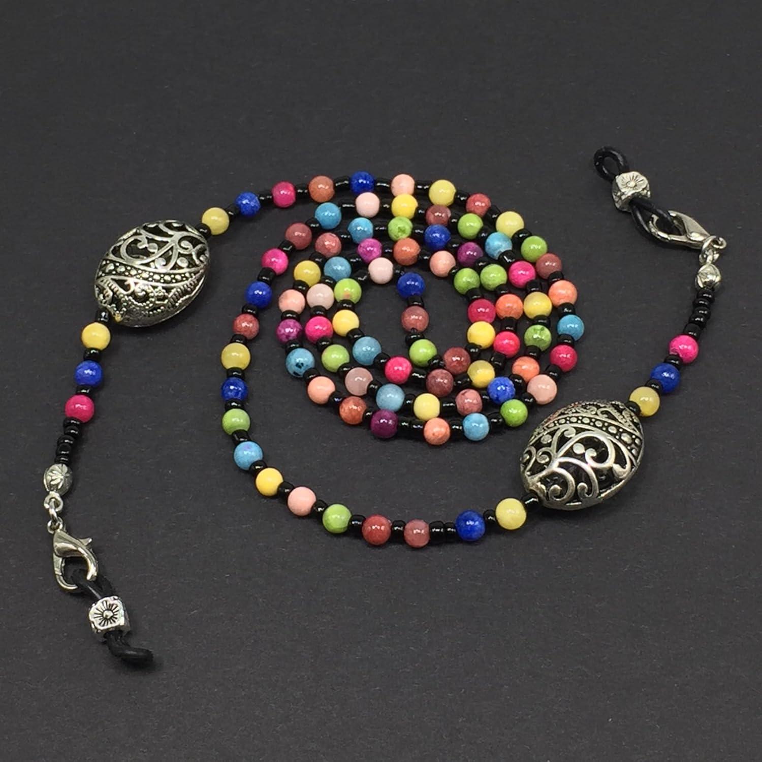 Cadena para Gafas ALBATROSART con Cuentas Naturales 72-77 cm