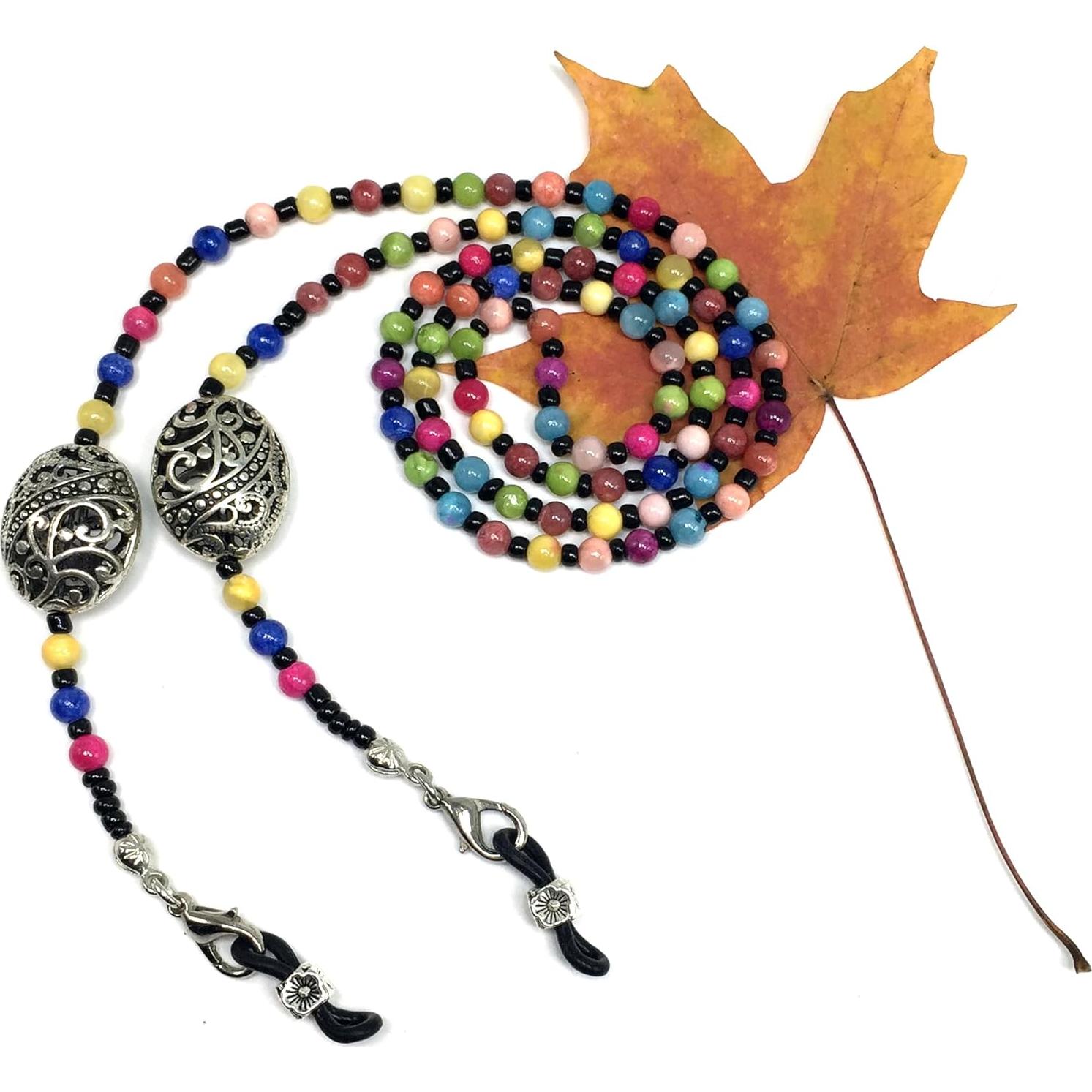 Cadena para Gafas ALBATROSART con Cuentas Naturales 72-77 cm