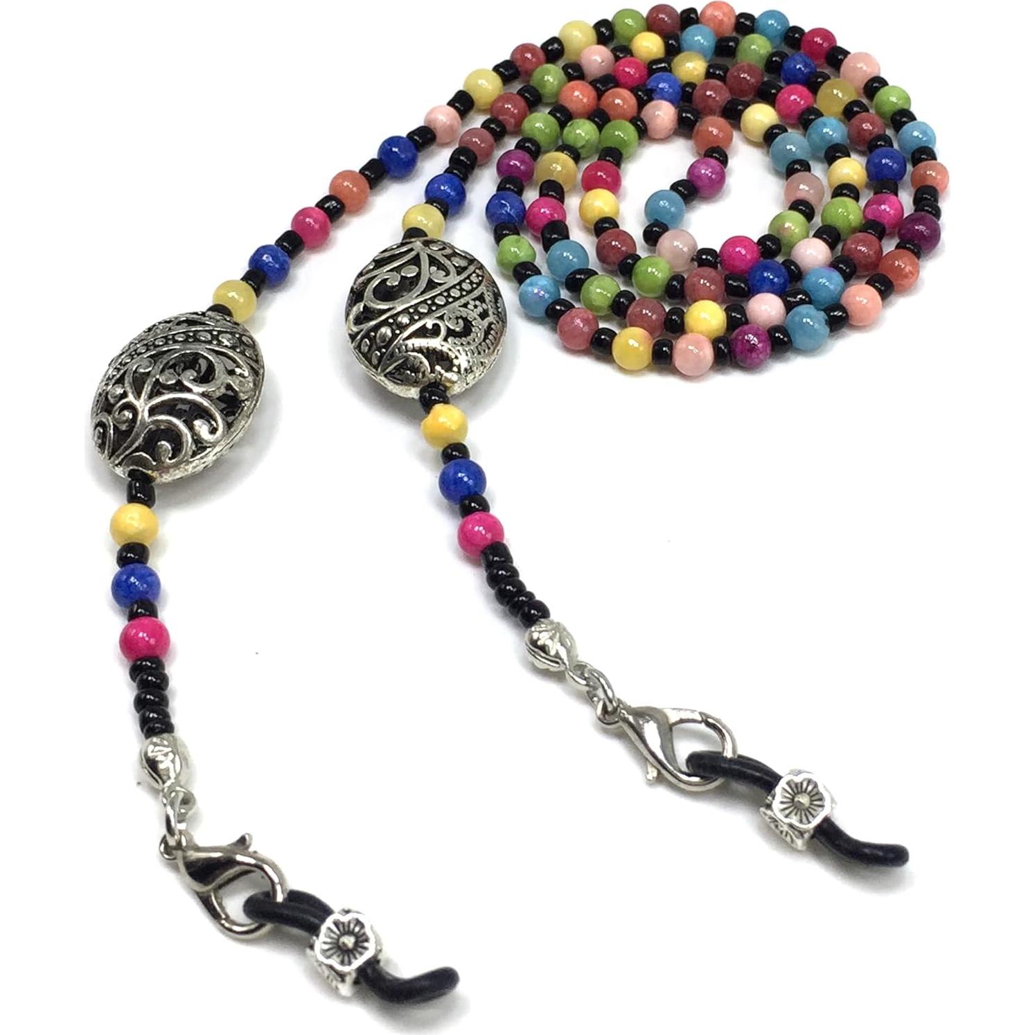 Cadena para Gafas ALBATROSART con Cuentas Naturales 72-77 cm