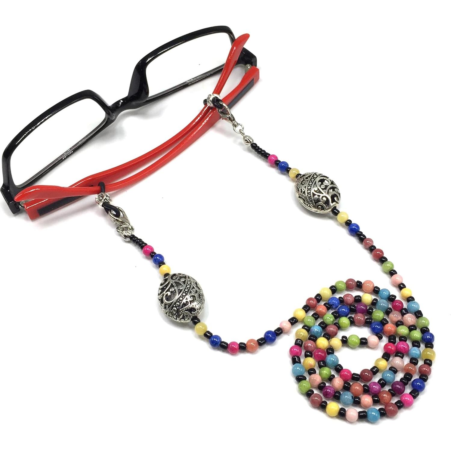 Cadena para Gafas ALBATROSART con Cuentas Naturales 72-77 cm