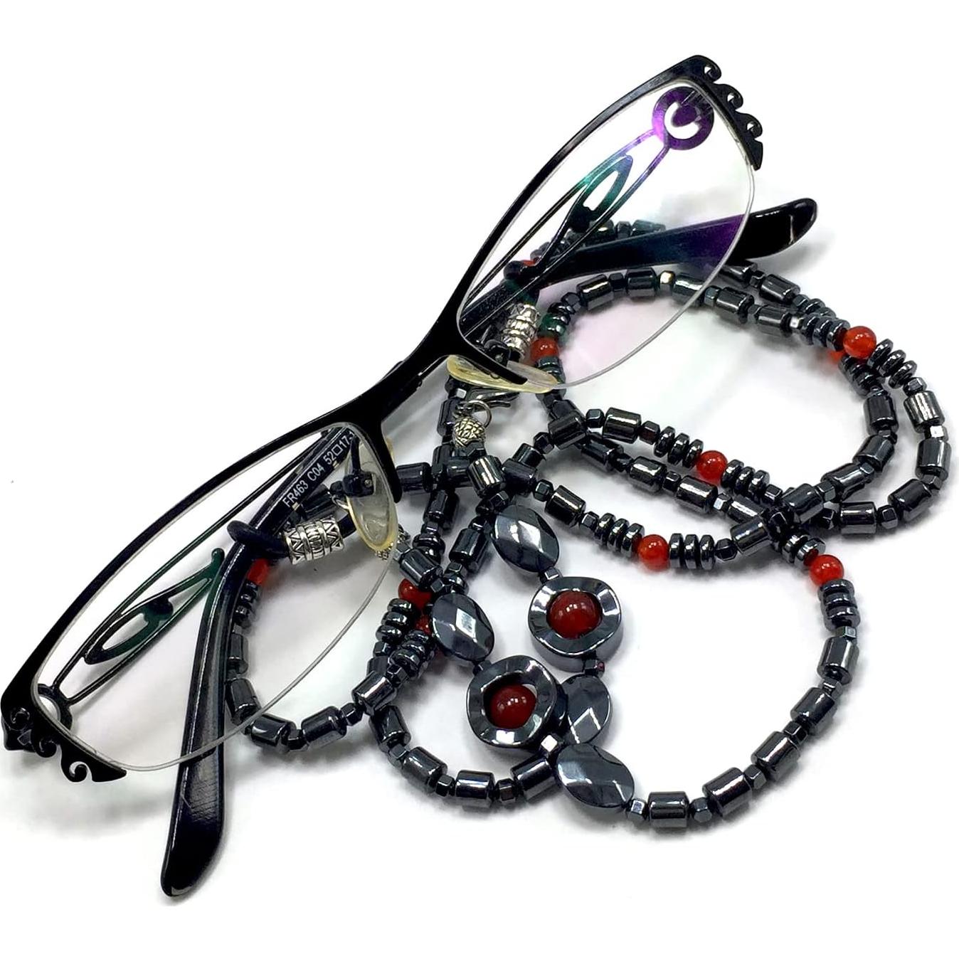 Cadena para Gafas ALBATROSART con Cuentas de Piedra Natural