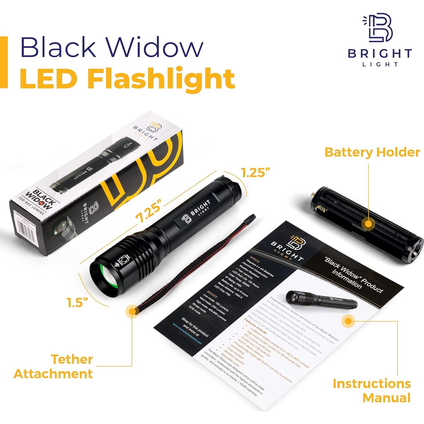 Linterna LED Bright Light BW1 - 1000 lúmenes, IP67, AA