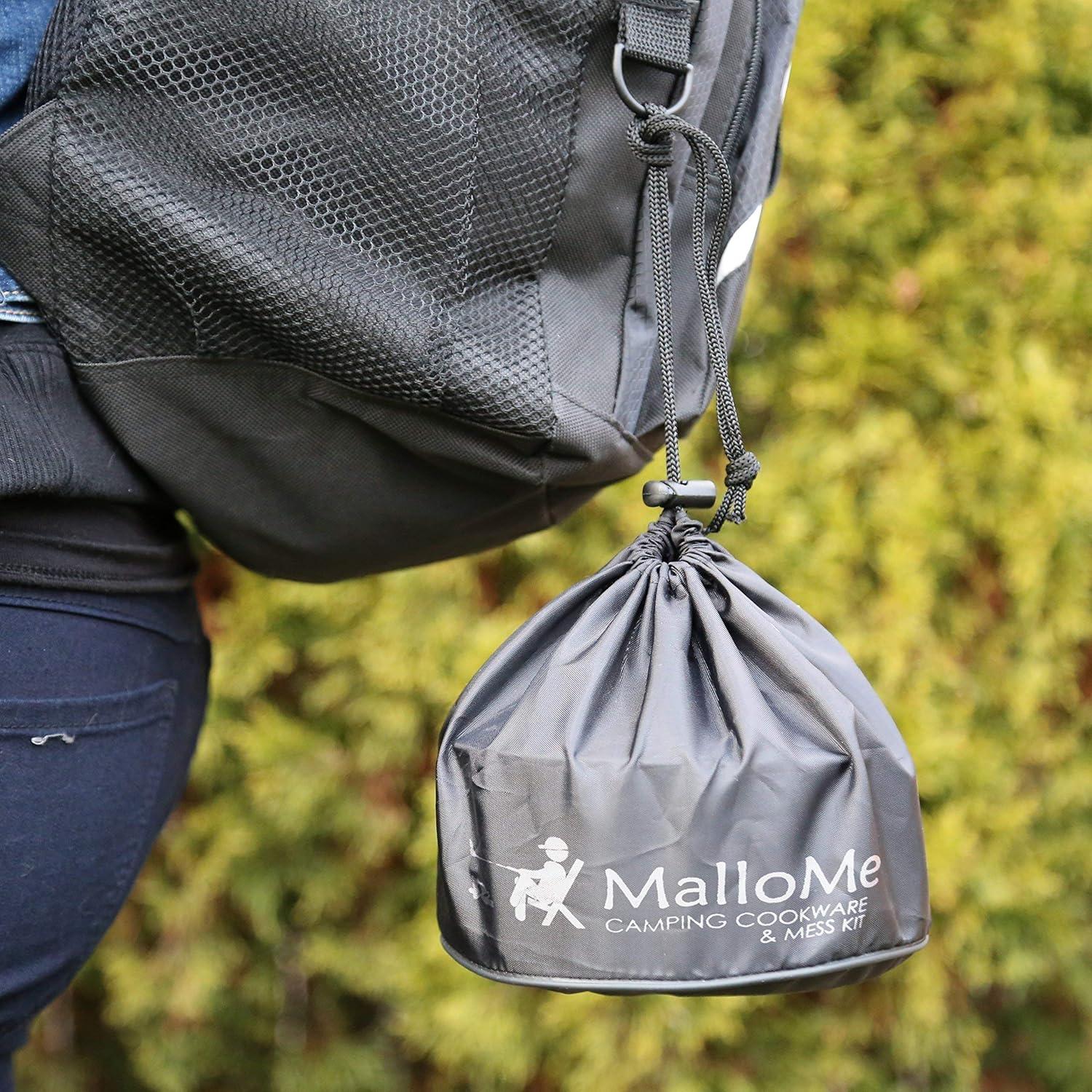 MalloMe Kit Utensilios Cocina Camping 10 Piezas Aluminio