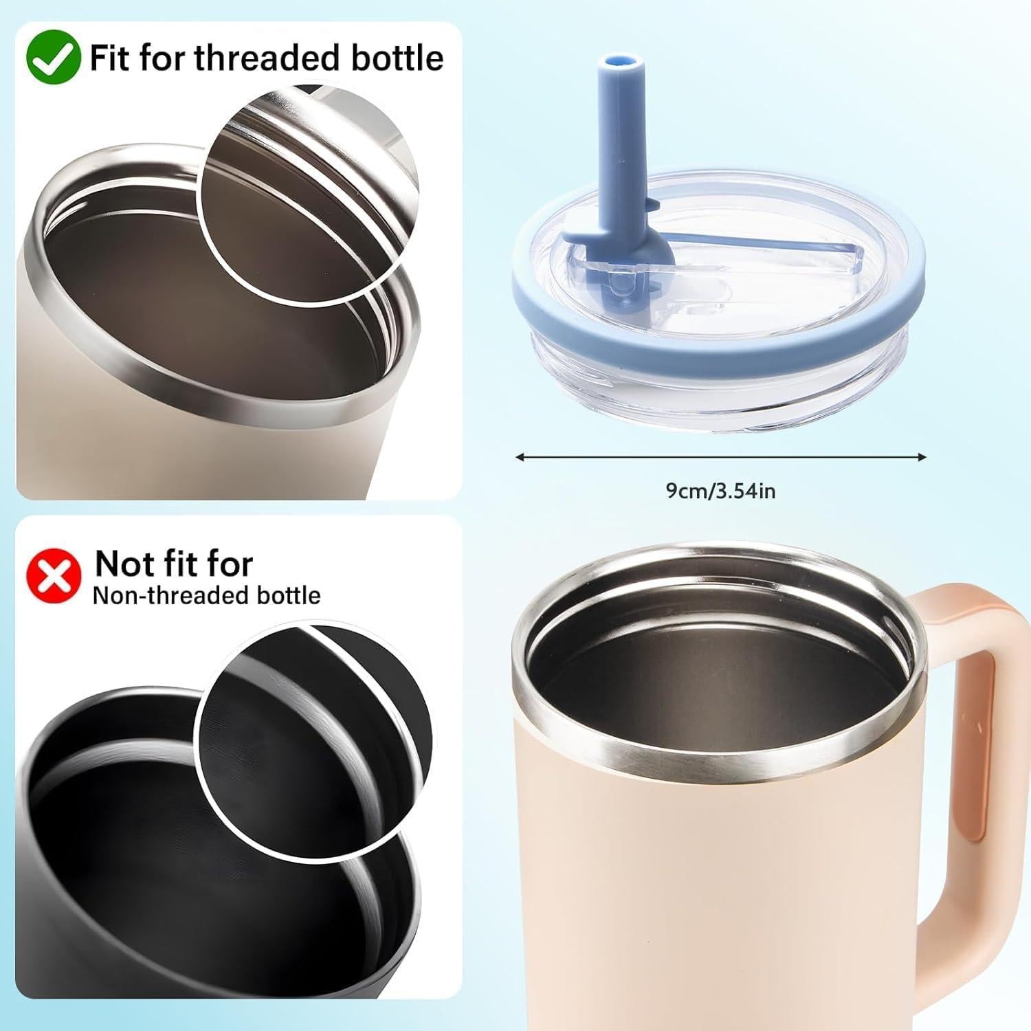 Paquete de 2 tapas Ziolam 1.2 L a prueba de fugas para Stanley