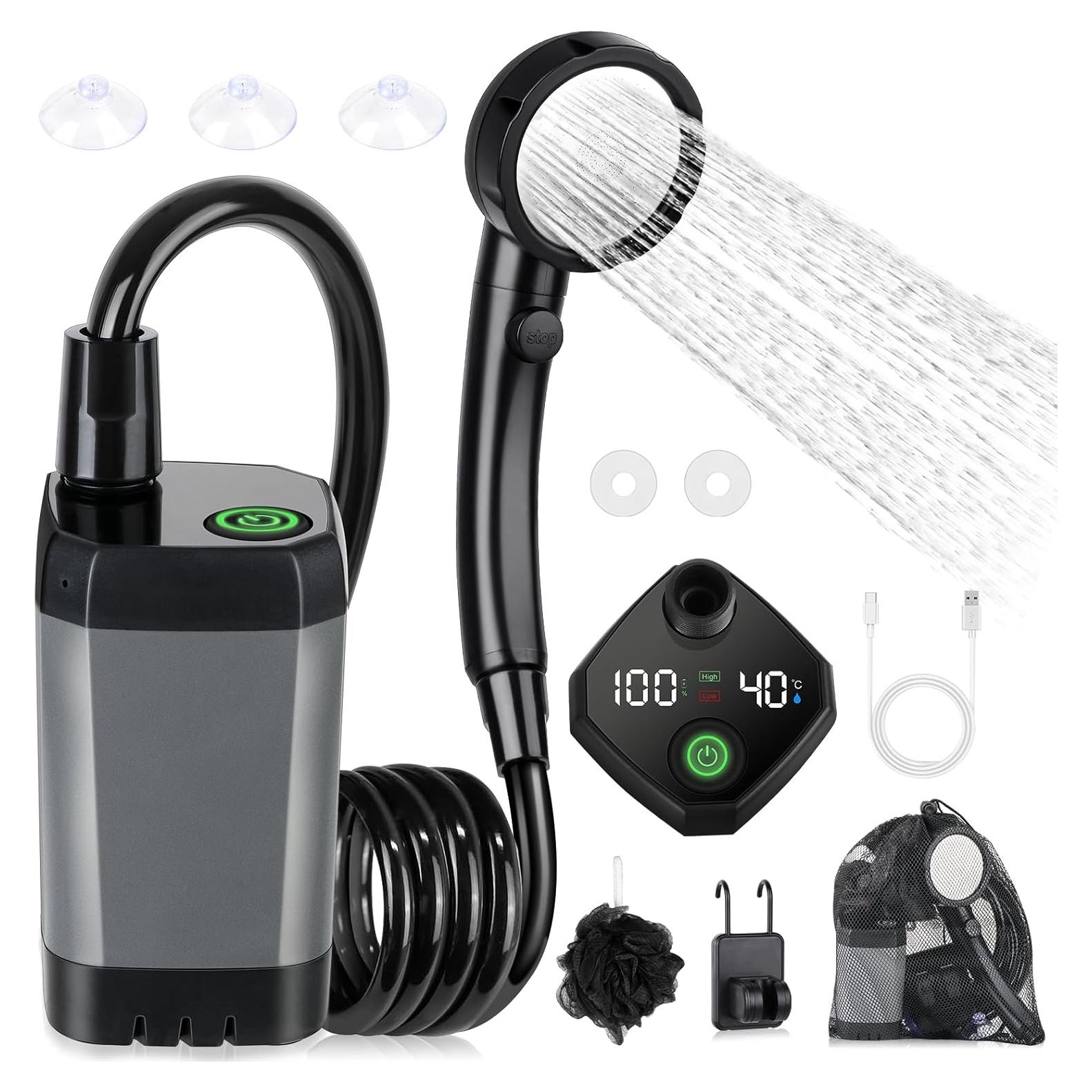 Ducha Portátil Spopal USBCS1 6000mAh 4 Modos Camping