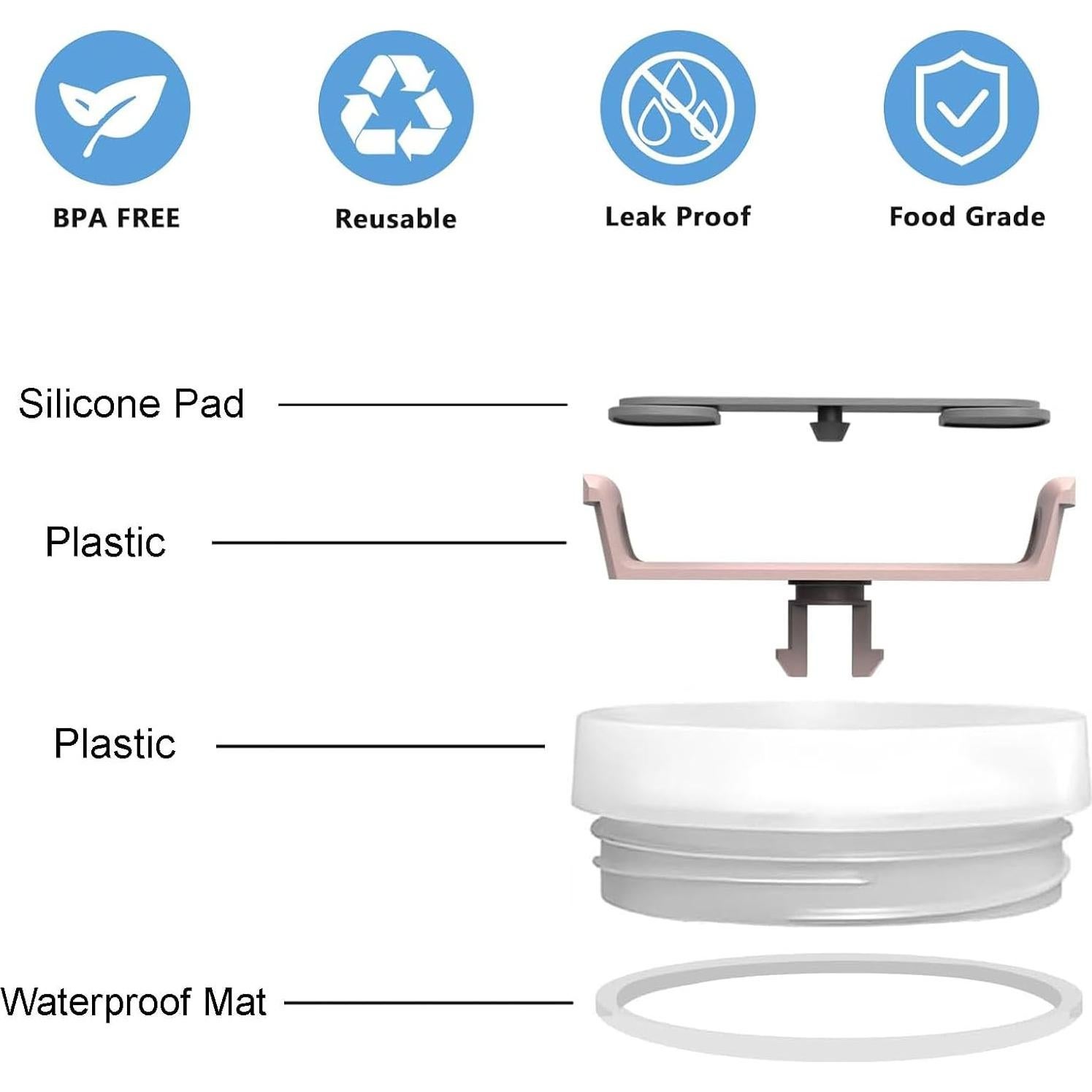 Tapa de vaso reutilizable Bnoname 1.2 L a prueba de derrames