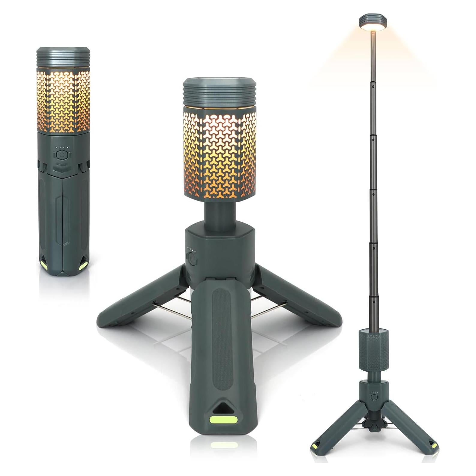 Linterna de Camping Qinzhuo Telescópica 10500mAh LED Gris