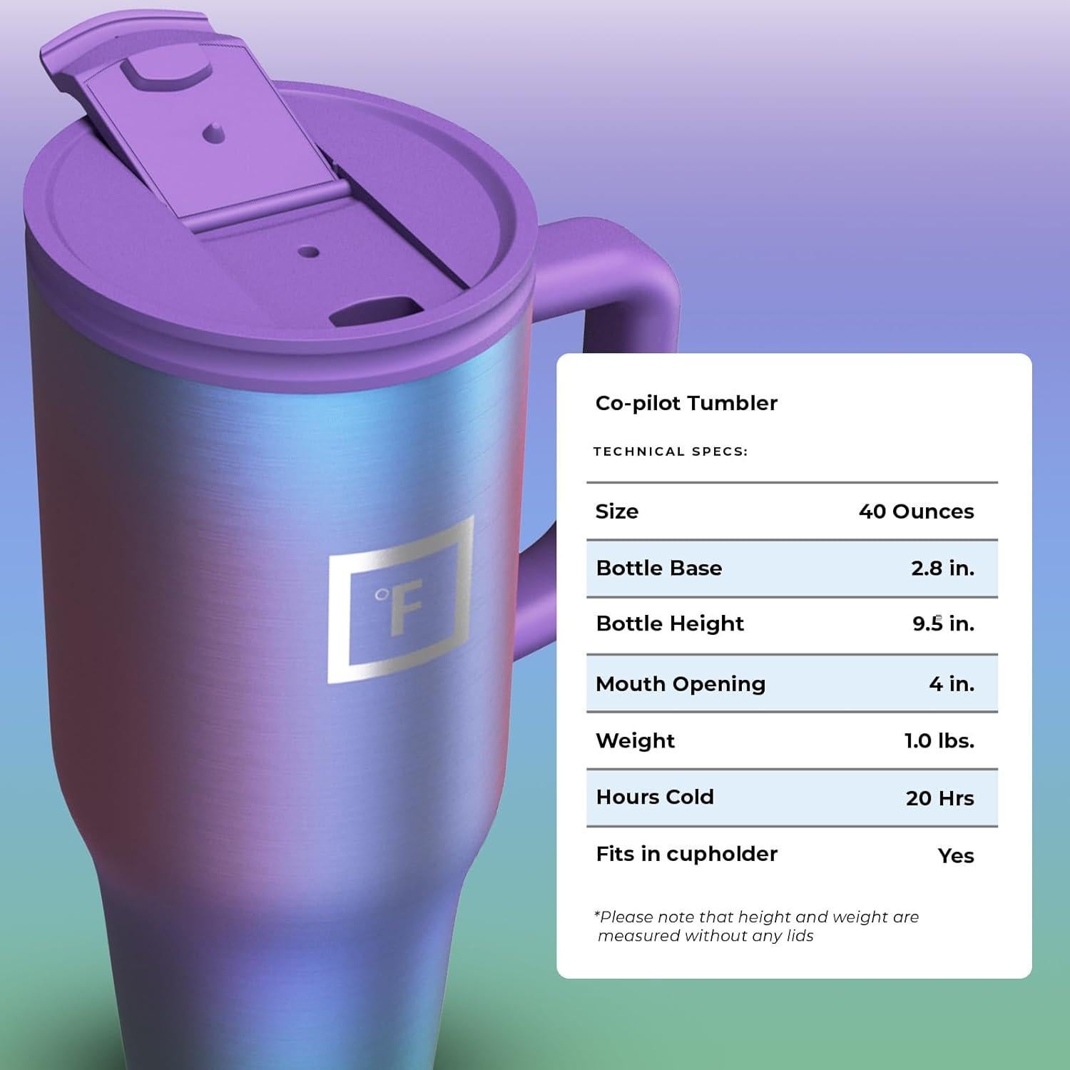 Taza Aislada IRON °FLASK 1.18 L con 2 Tapas - Aurora