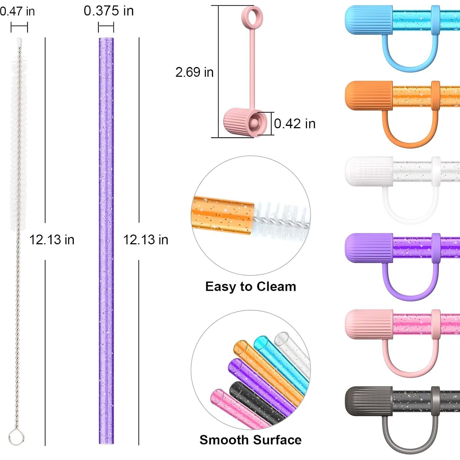 6 Pajitas Reutilizables Allwith con Tapa para Stanley Cup