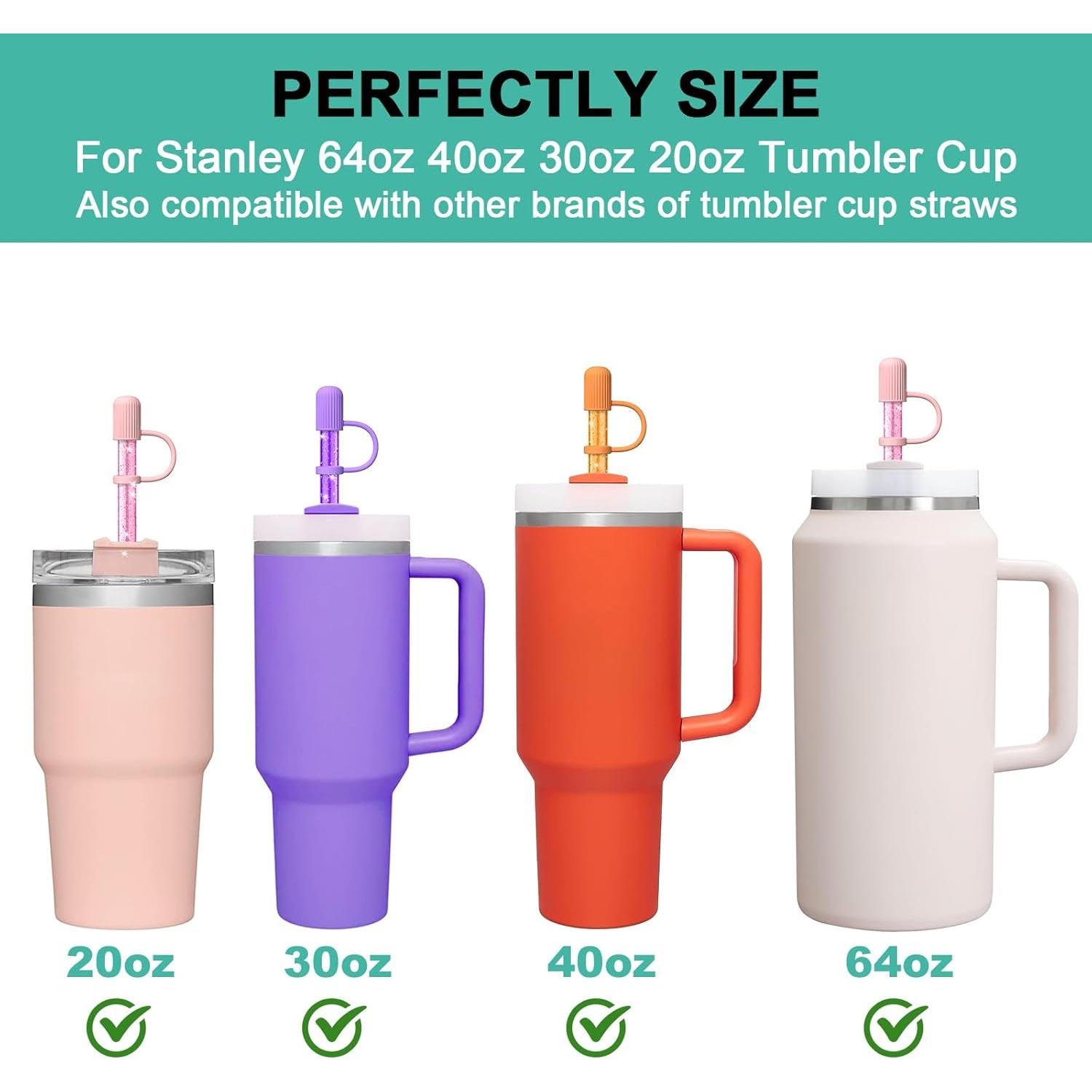 6 Pajitas Reutilizables Allwith con Tapa para Stanley Cup