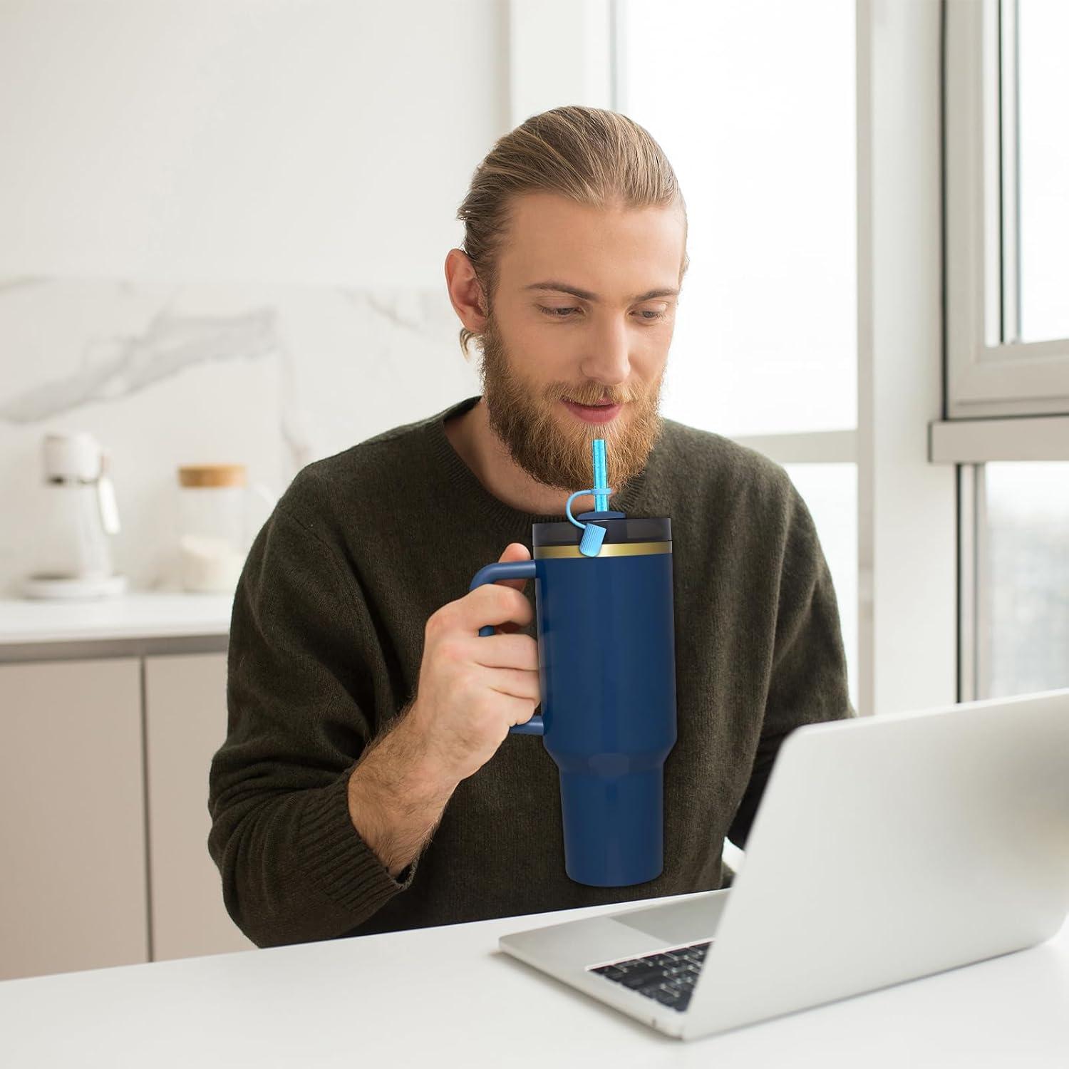 6 Pajitas Reutilizables Allwith con Tapa para Stanley Cup