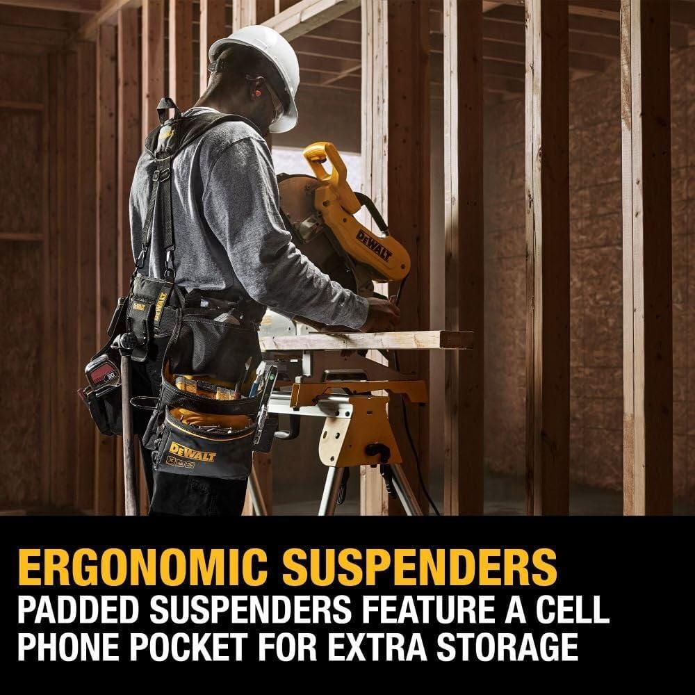 Organizador de Cinturón DEWALT con 25 Bolsillos y Tirantes
