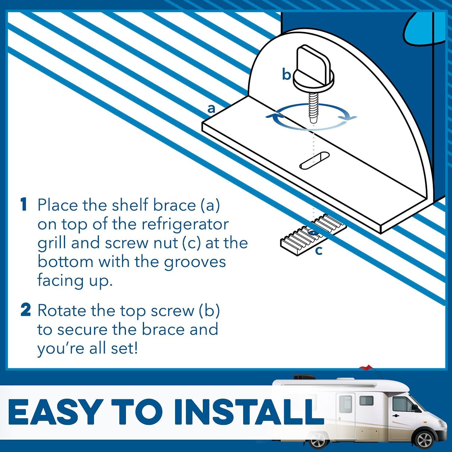 Soporte para Refrigerador IMPRESA 4 Pack Ajustable para RV