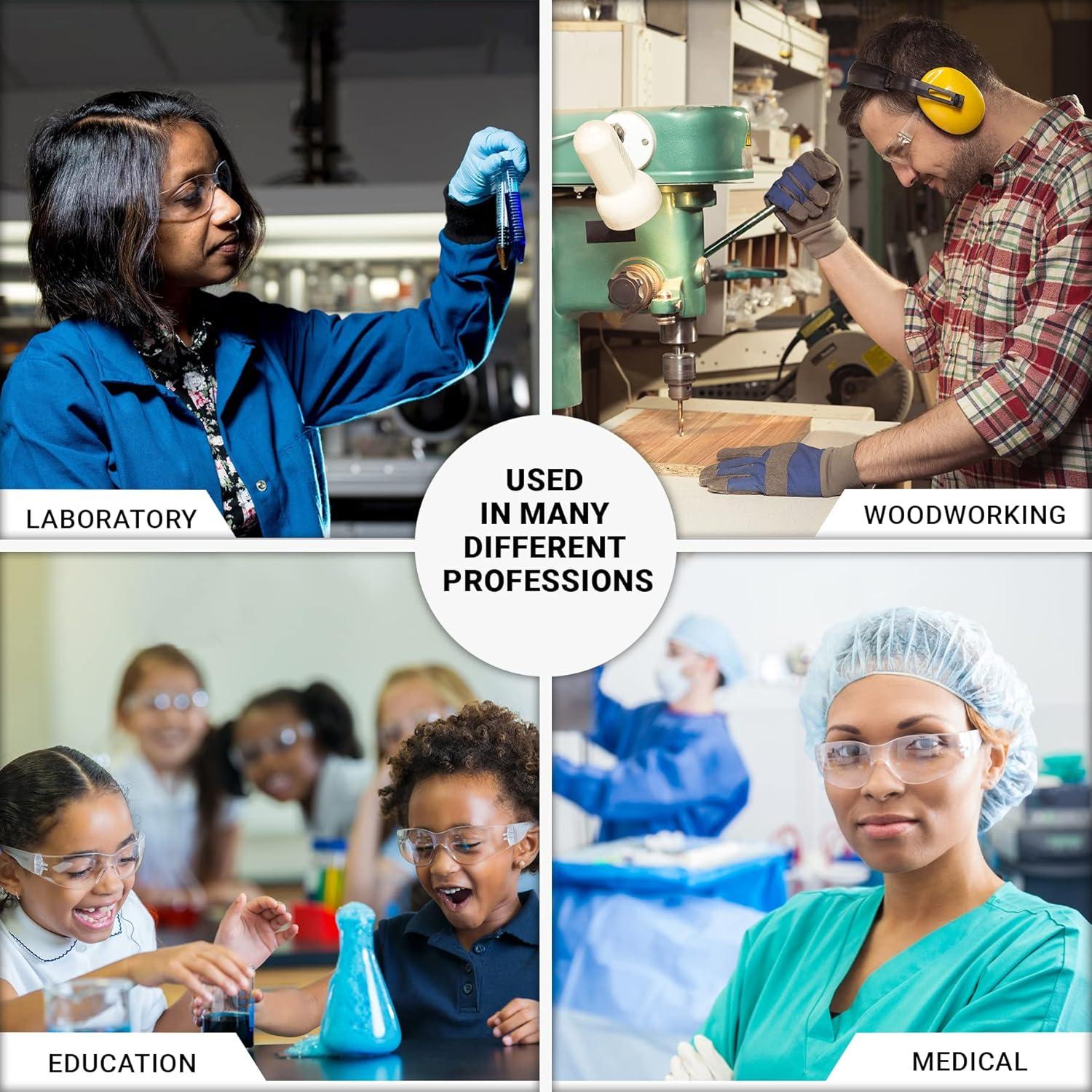 Gafas de Seguridad ATERET 12 Pares Policarbonato Anti-Vaho