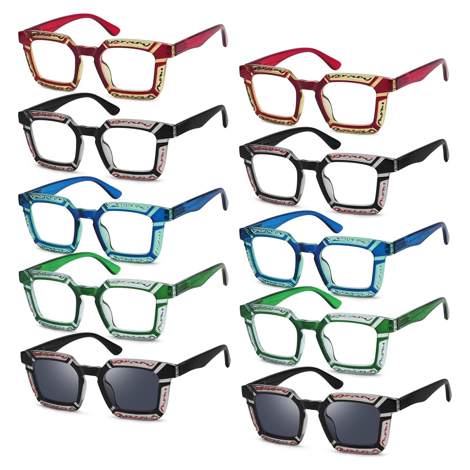 Gafas de Lectura Eyekepper 10 Paquetes Floral +2 Gafas de Sol