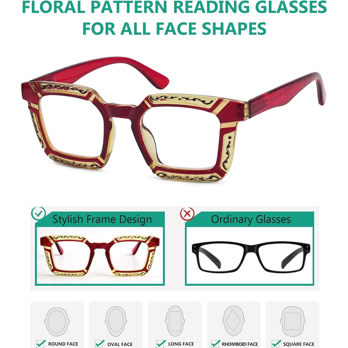 Gafas de Lectura Eyekepper 10 Paquetes Floral +2 Gafas de Sol