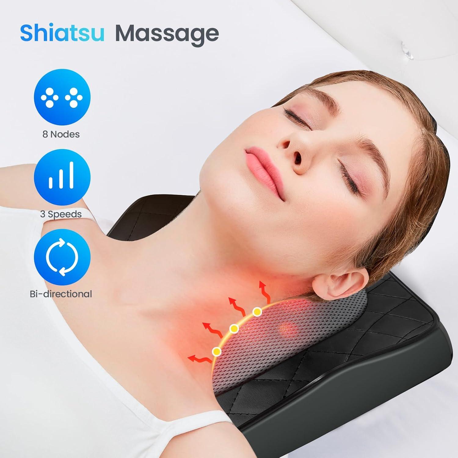Masajeador Shiatsu CuPiLo para Espalda y Cuello Calentado