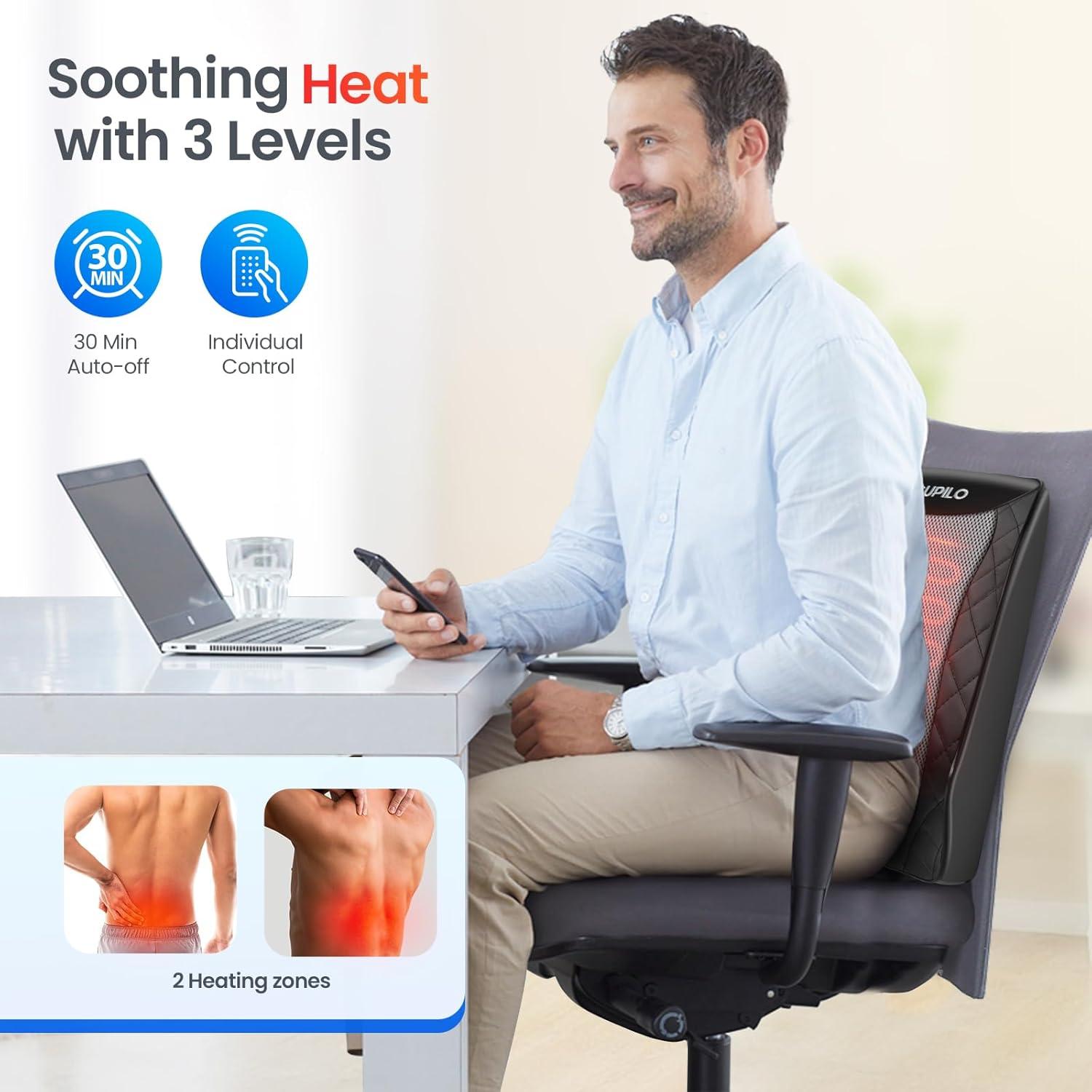 Masajeador Shiatsu CuPiLo para Espalda y Cuello Calentado