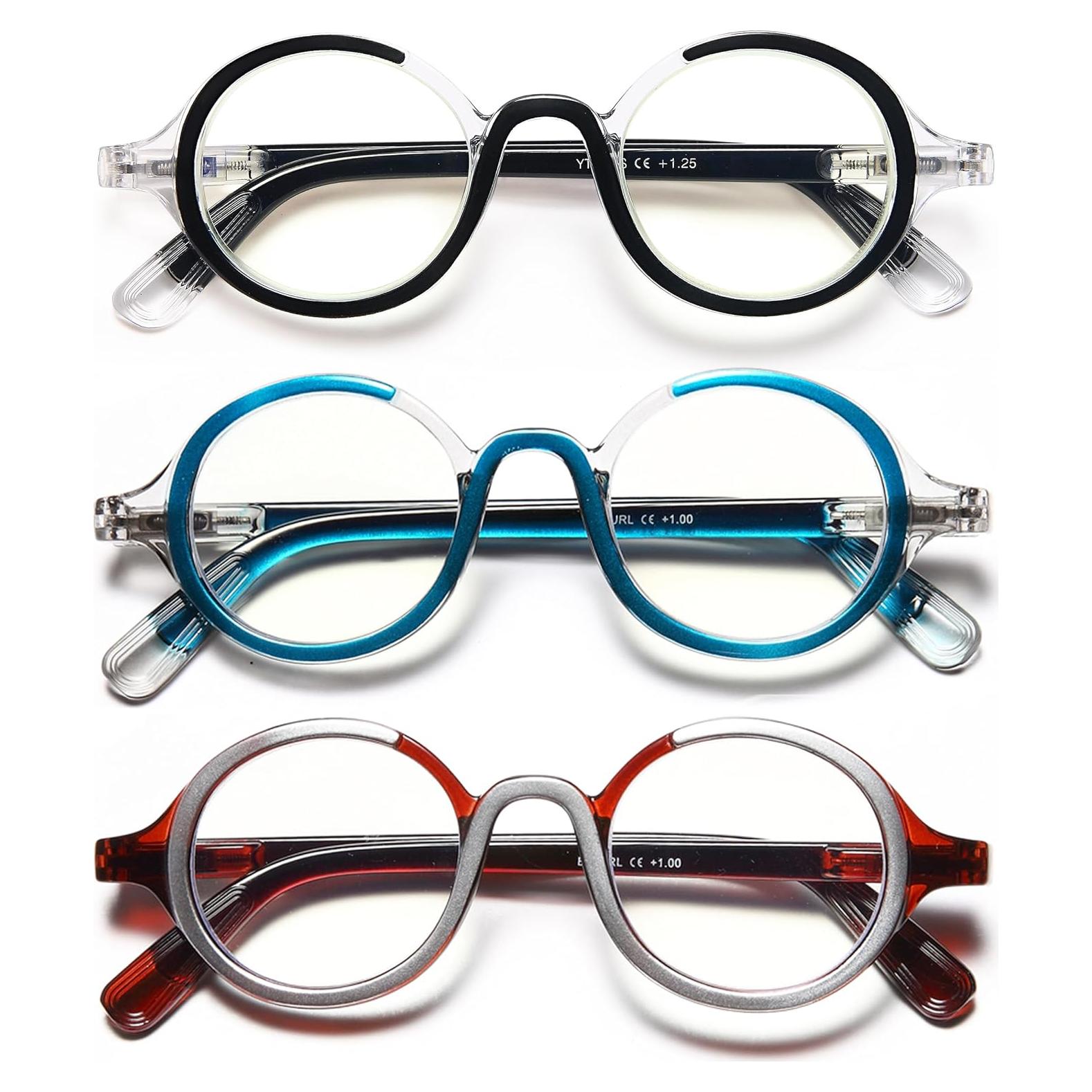Gafas de lectura redondas YTDBNS con filtro luz azul 0.5x