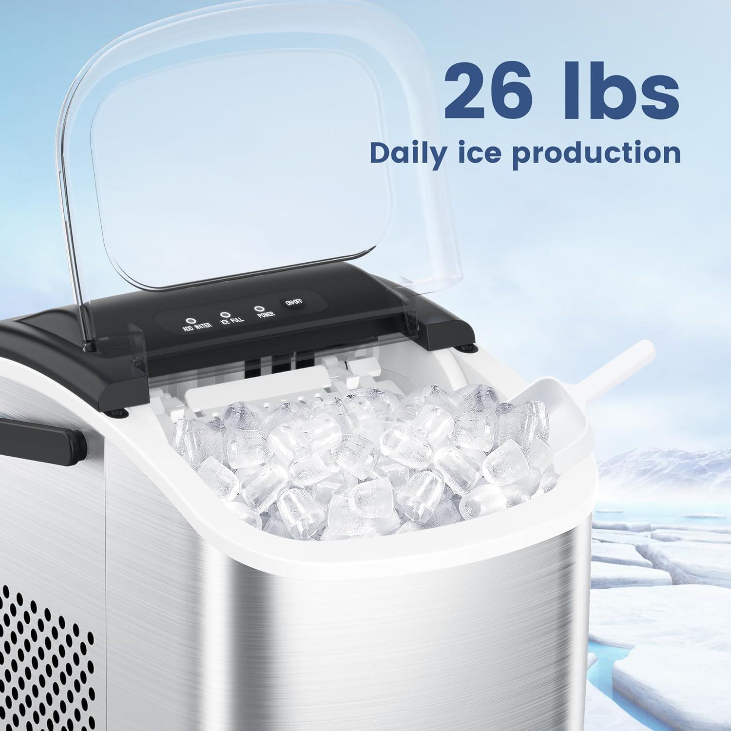 Fabricador de Hielo Electactic Plata 12 kg/día 9 Cubos en 6 Min