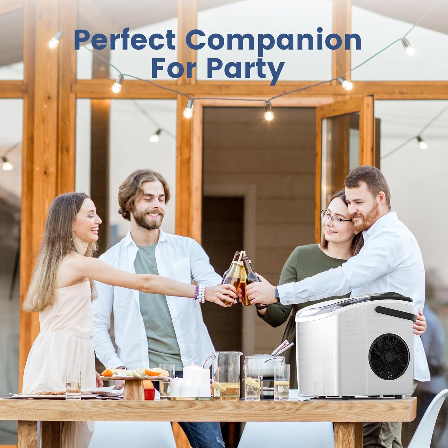 Fabricador de Hielo Electactic Plata 12 kg/día 9 Cubos en 6 Min