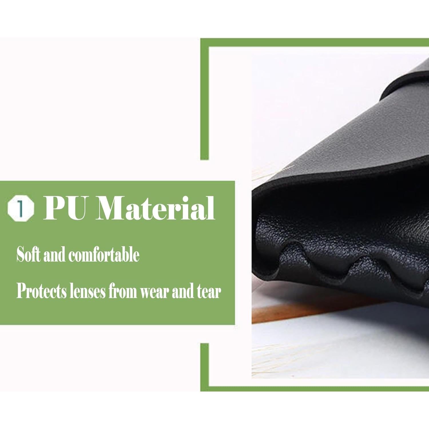 Estuche de Gafas de Cuero Onrtry Gris con Hebilla