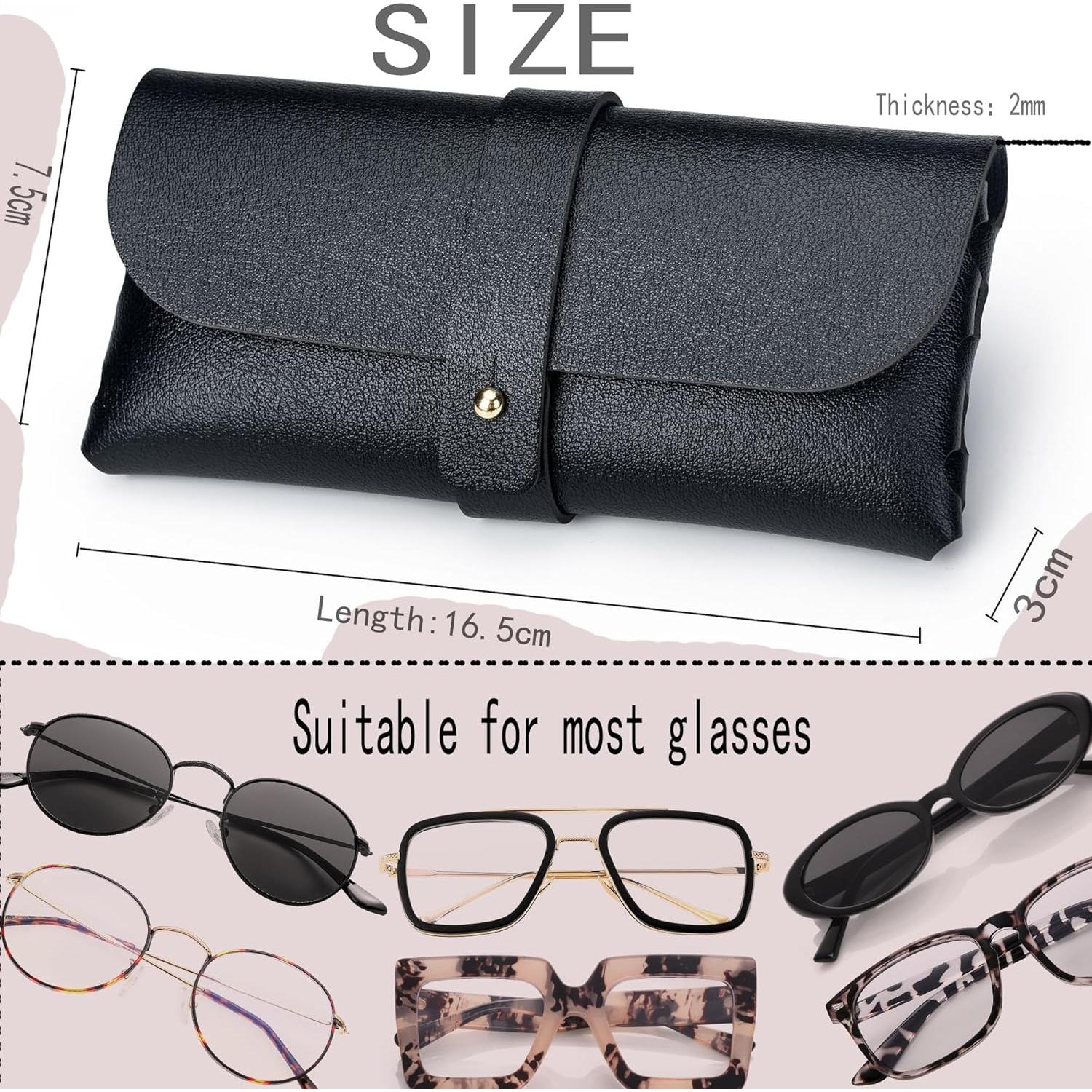 Estuche de Gafas de Cuero Onrtry Rojo con Hebilla