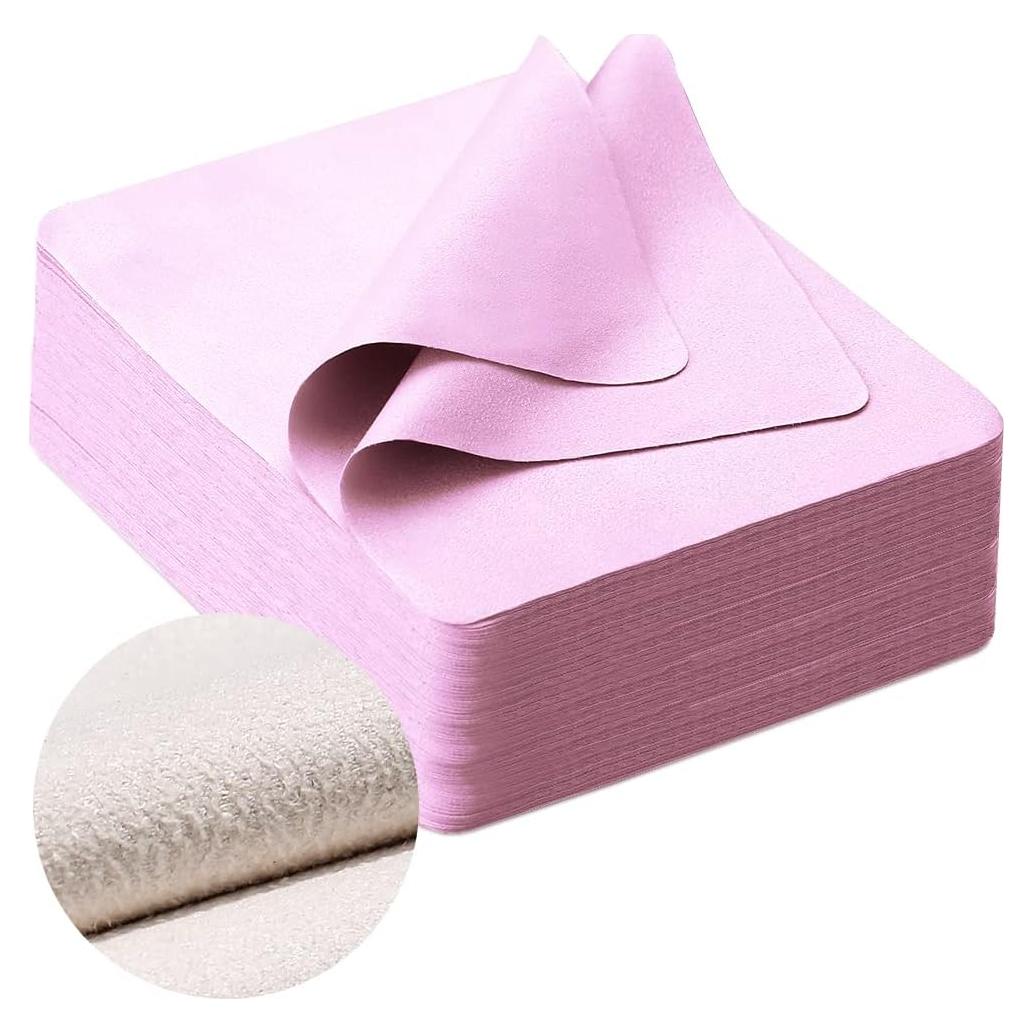 Paño de Limpieza iGeyzoe 100 PCS Suede 15x18 cm Rosa