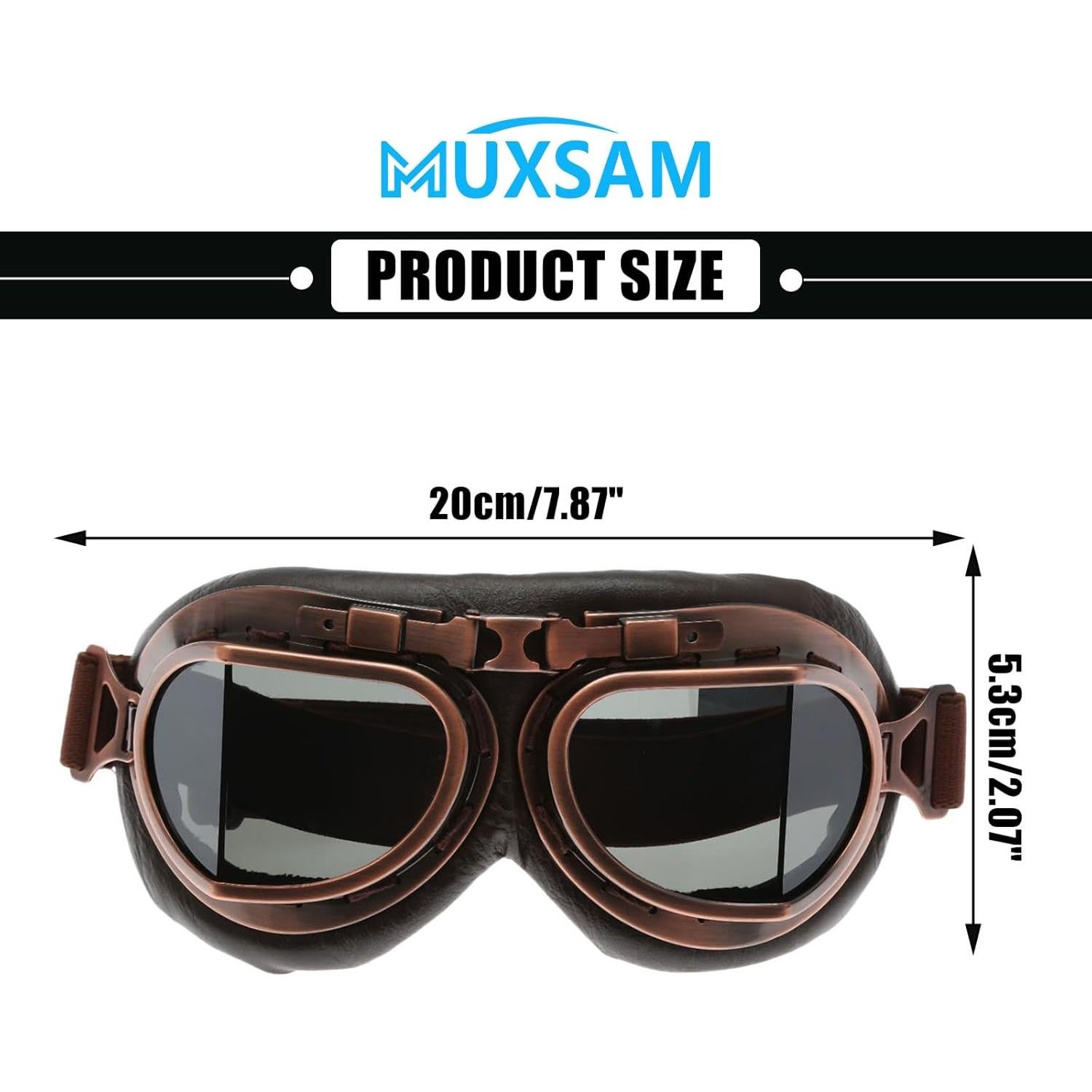 Gafas de Motocicleta MUXSAM Vintage a Prueba de Viento