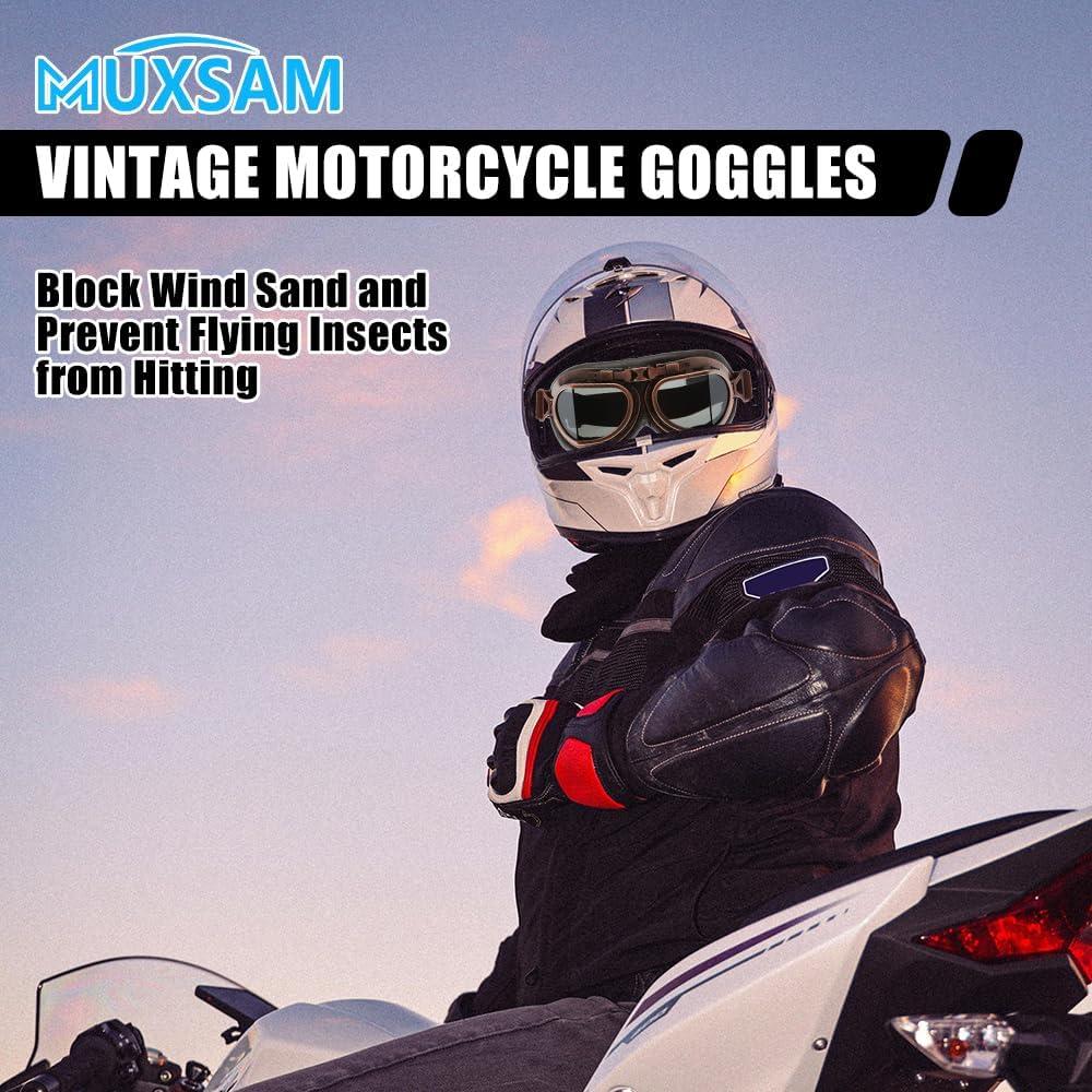 Gafas de Motocicleta MUXSAM Vintage a Prueba de Viento