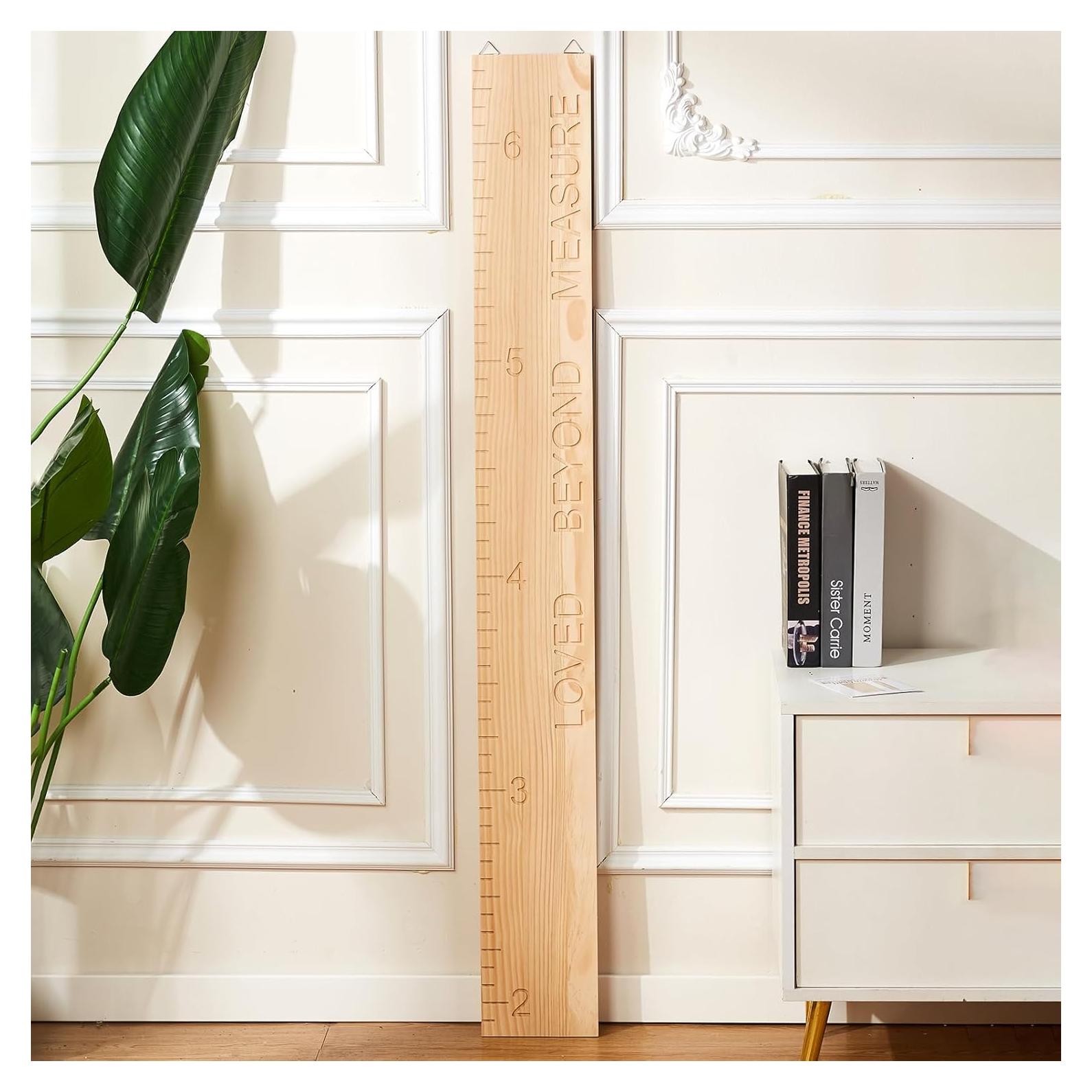 Tabla de Altura de Madera Sólida para Niños - Decoración de Pared