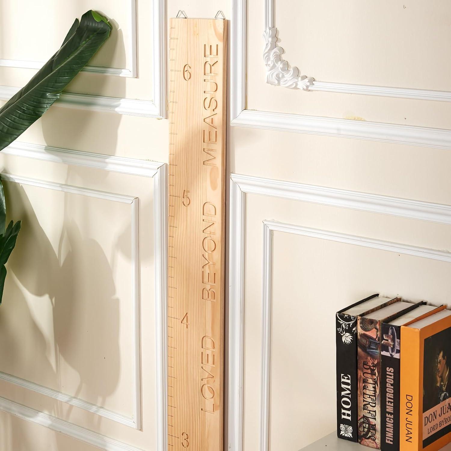 Tabla de Altura de Madera Sólida para Niños - Decoración de Pared