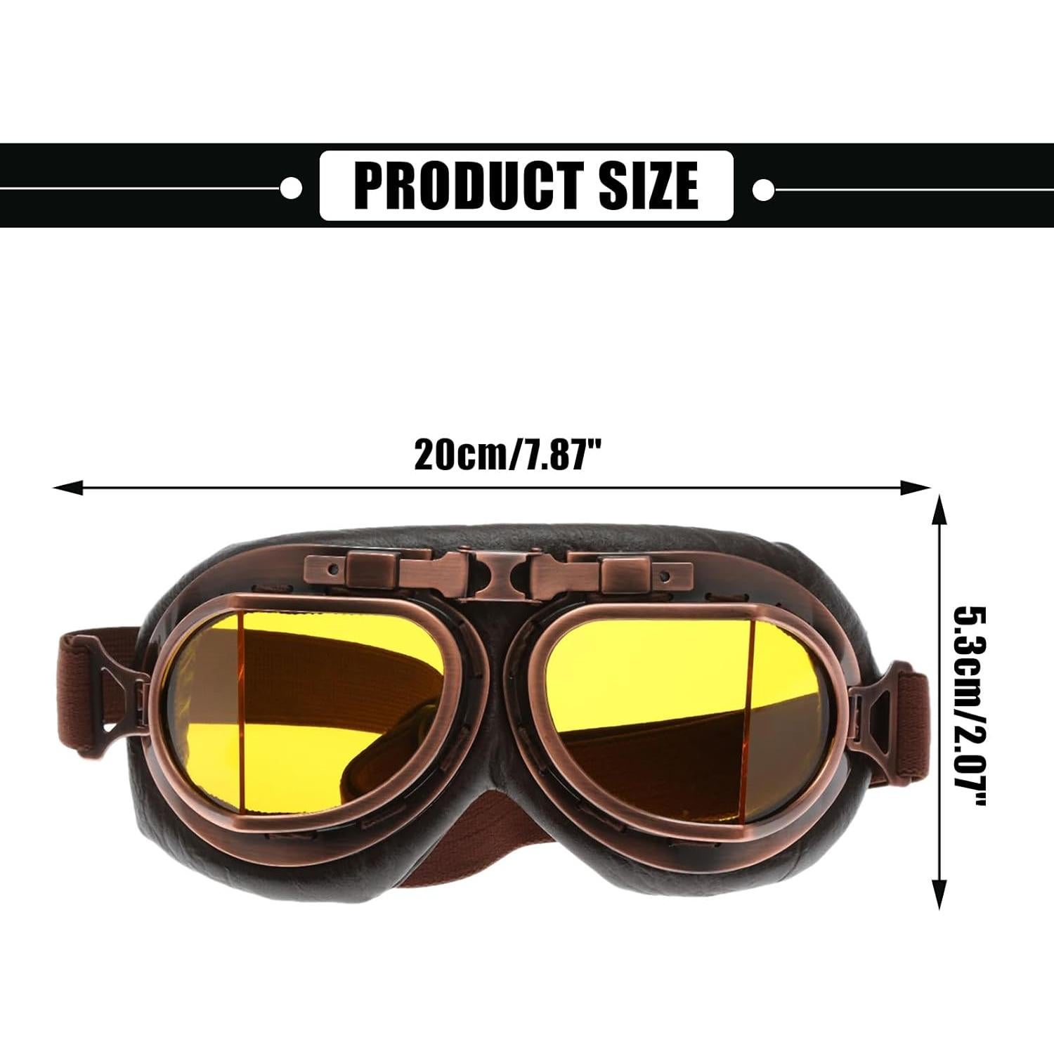 Gafas de Motocicleta MUXSAM Vintage UV400 Amarillo