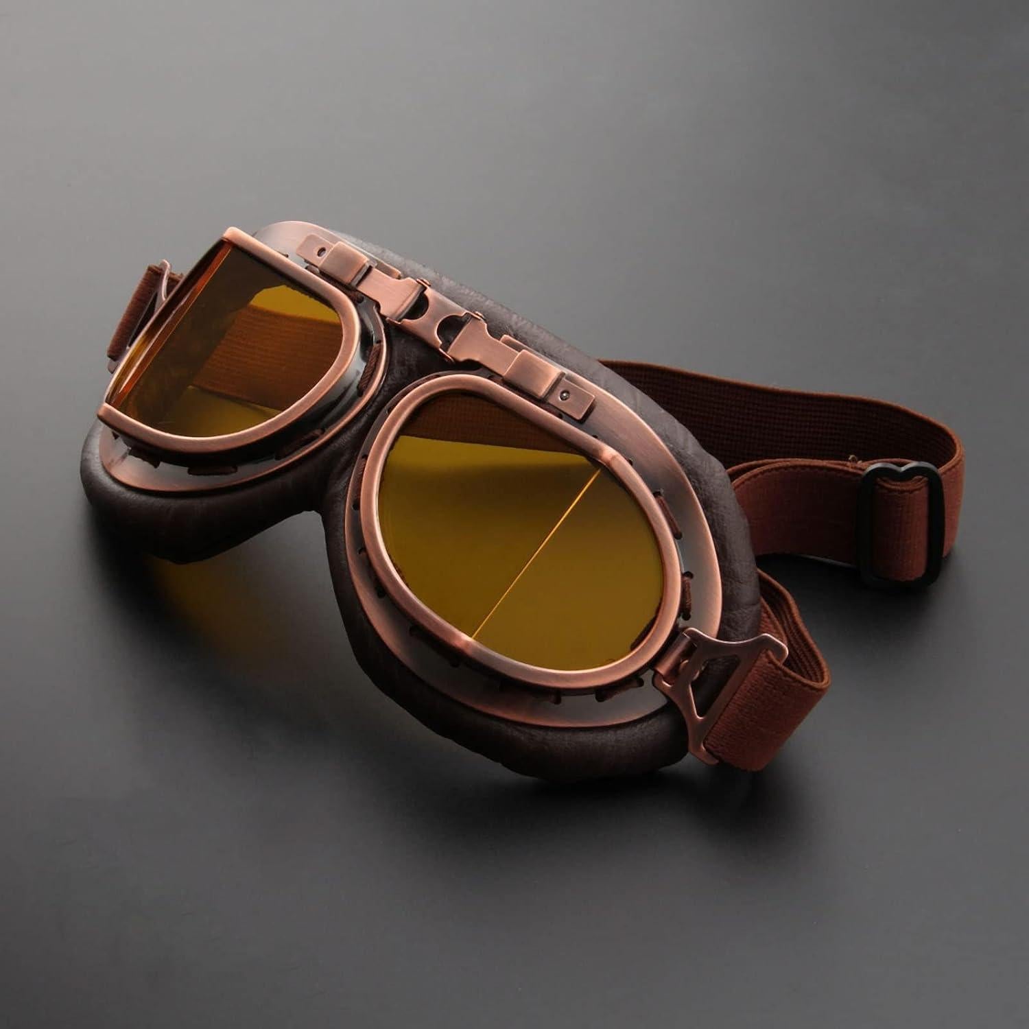 Gafas de Motocicleta MUXSAM Vintage UV400 Amarillo