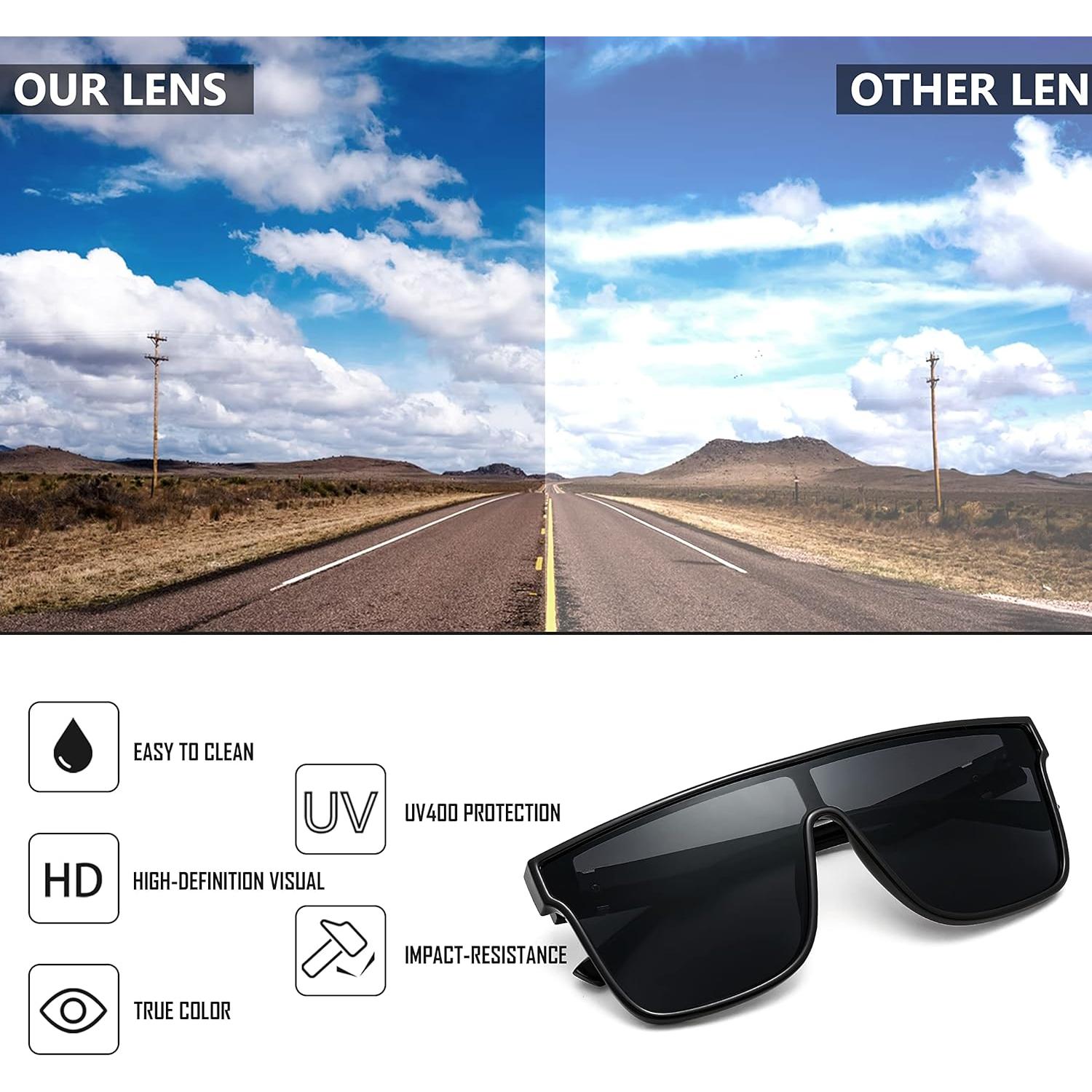 Gafas de sol FEISEDY UV400 unisex, lentes espejados 62mm