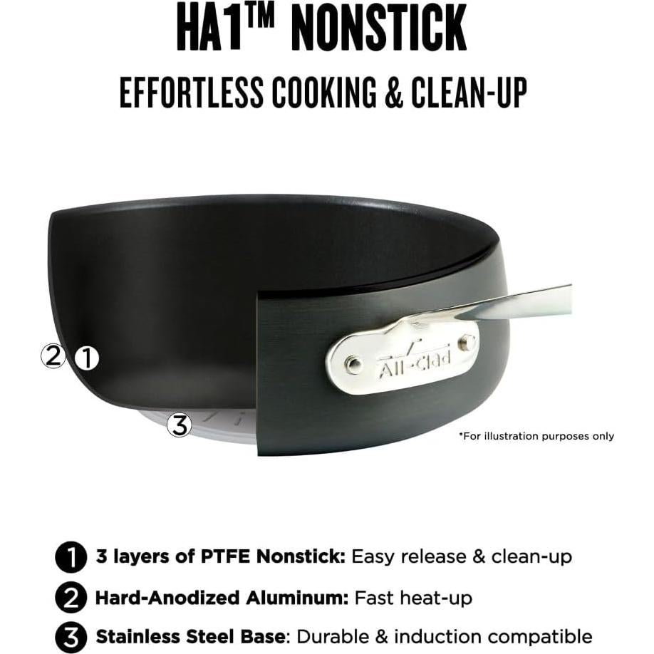 Sartén All-Clad HA1 Antiadherente 30.48 cm con Tapa