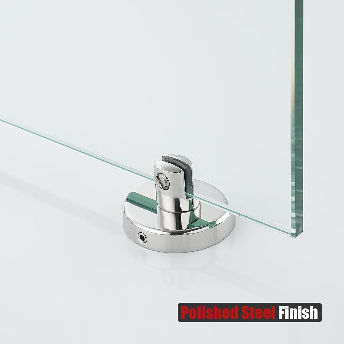 Estante de vidrio triangular JQK 34x34 cm cromo pulido 2 unidades