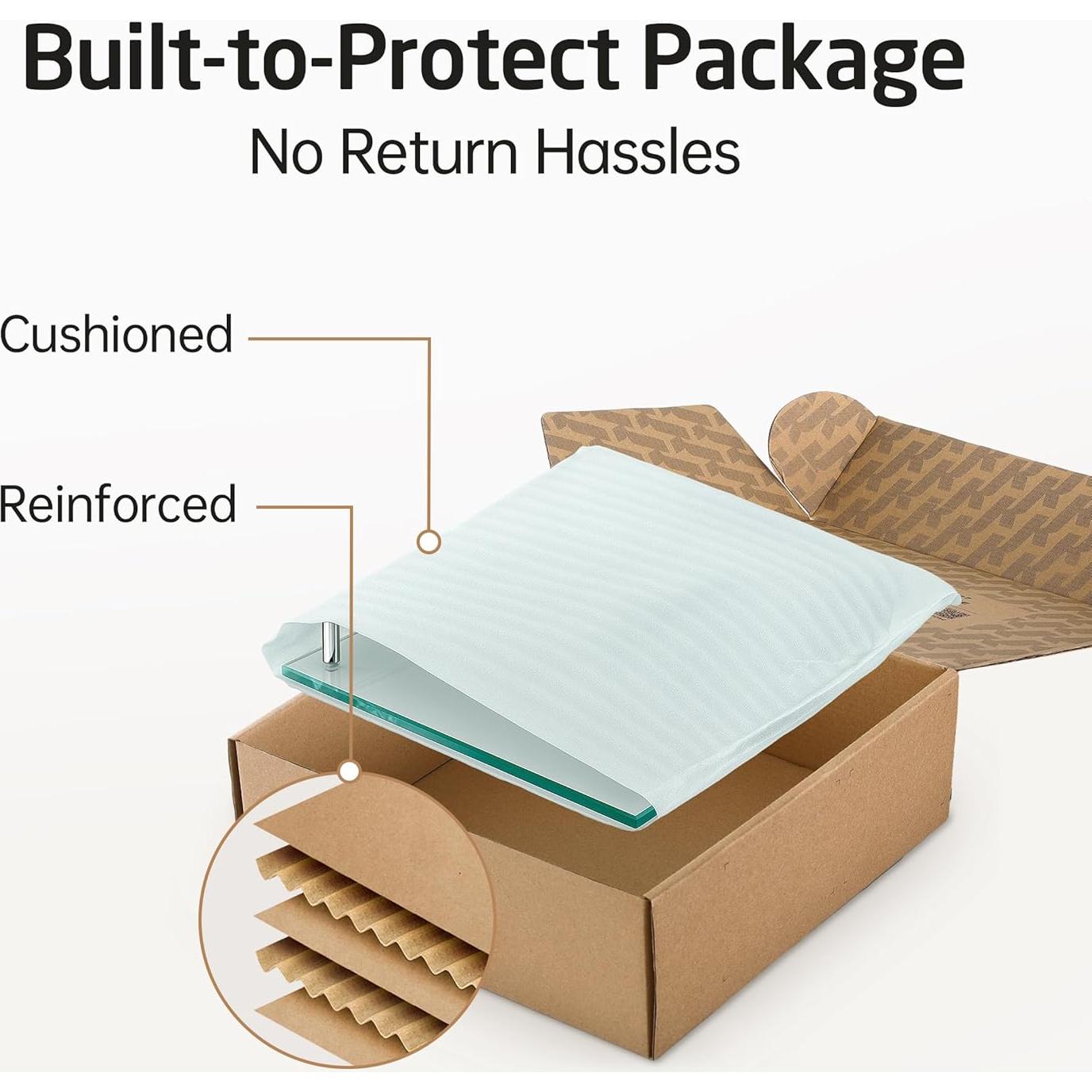 Estante de Esquina de Vidrio KES BGS2101A 7mm Acero Inoxidable