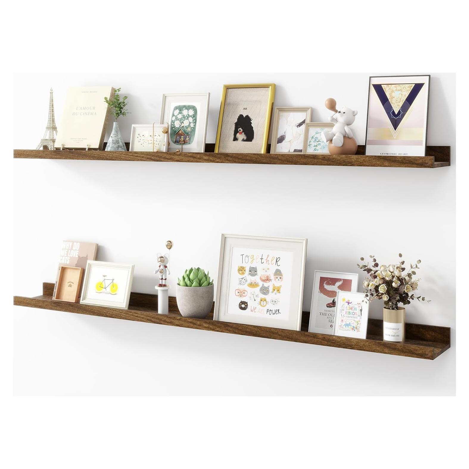 Estante Flotante Acovy 121.92 cm Madera Nogal para Fotos