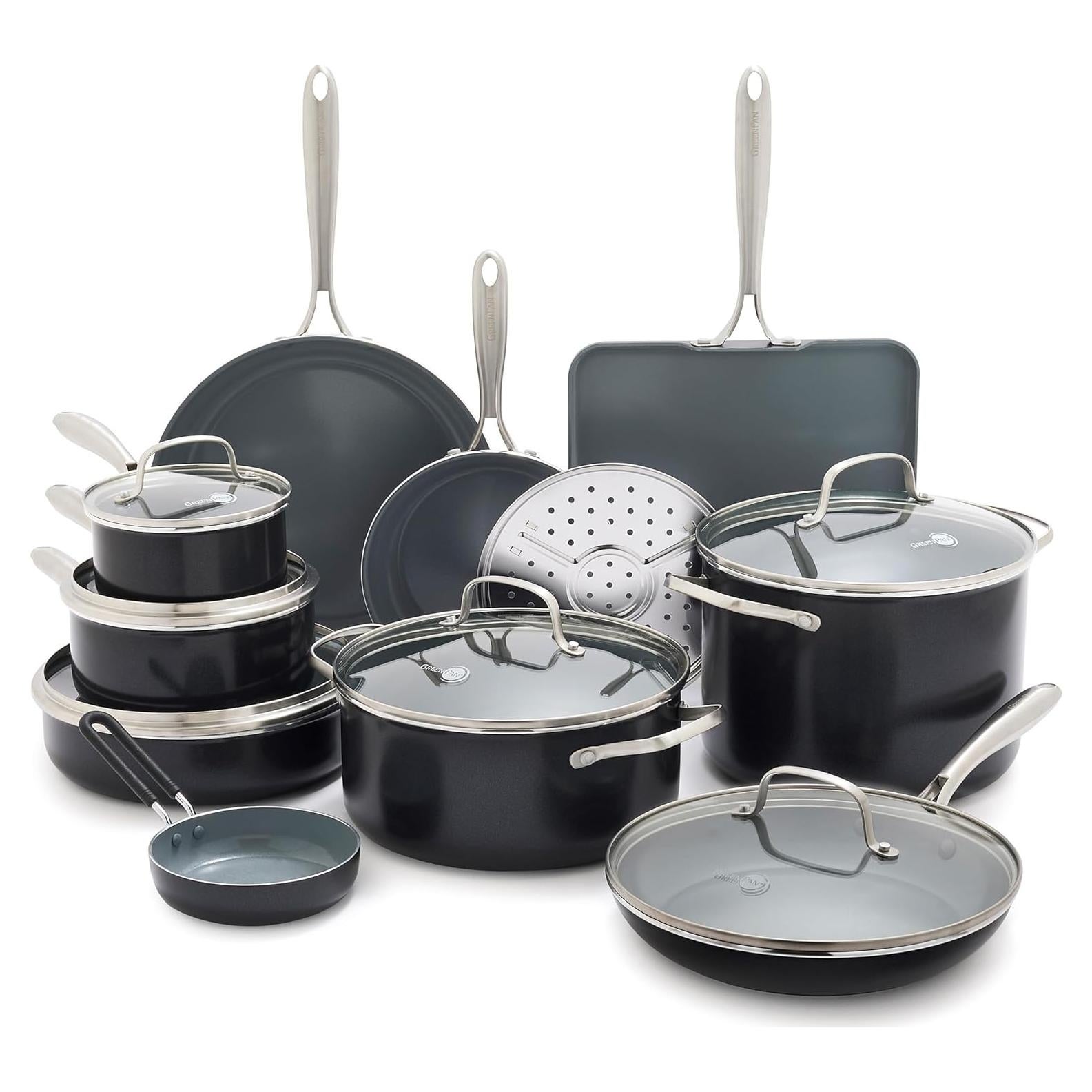 Juego de Utensilios de Cocina GreenPan 17 Piezas Cerámica Gris