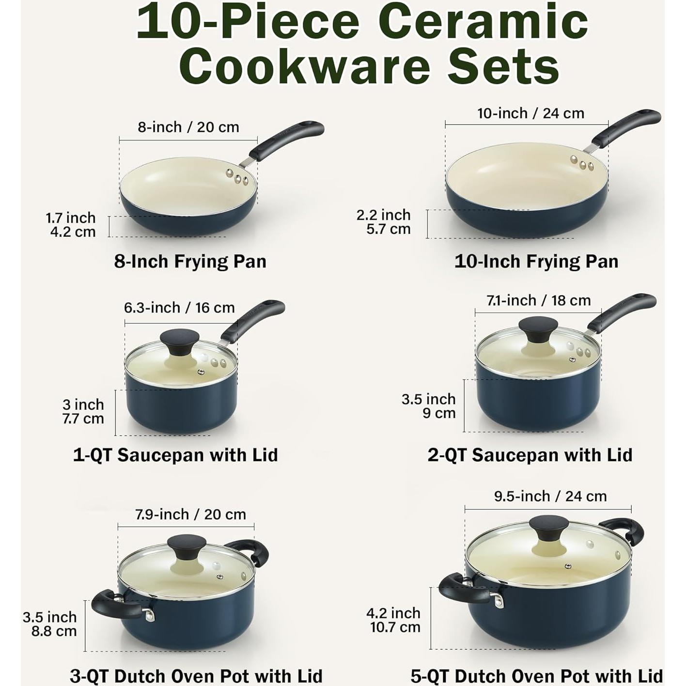 Juego de Ollas y Sartenes Cook N Home 10 Piezas Antiadherente