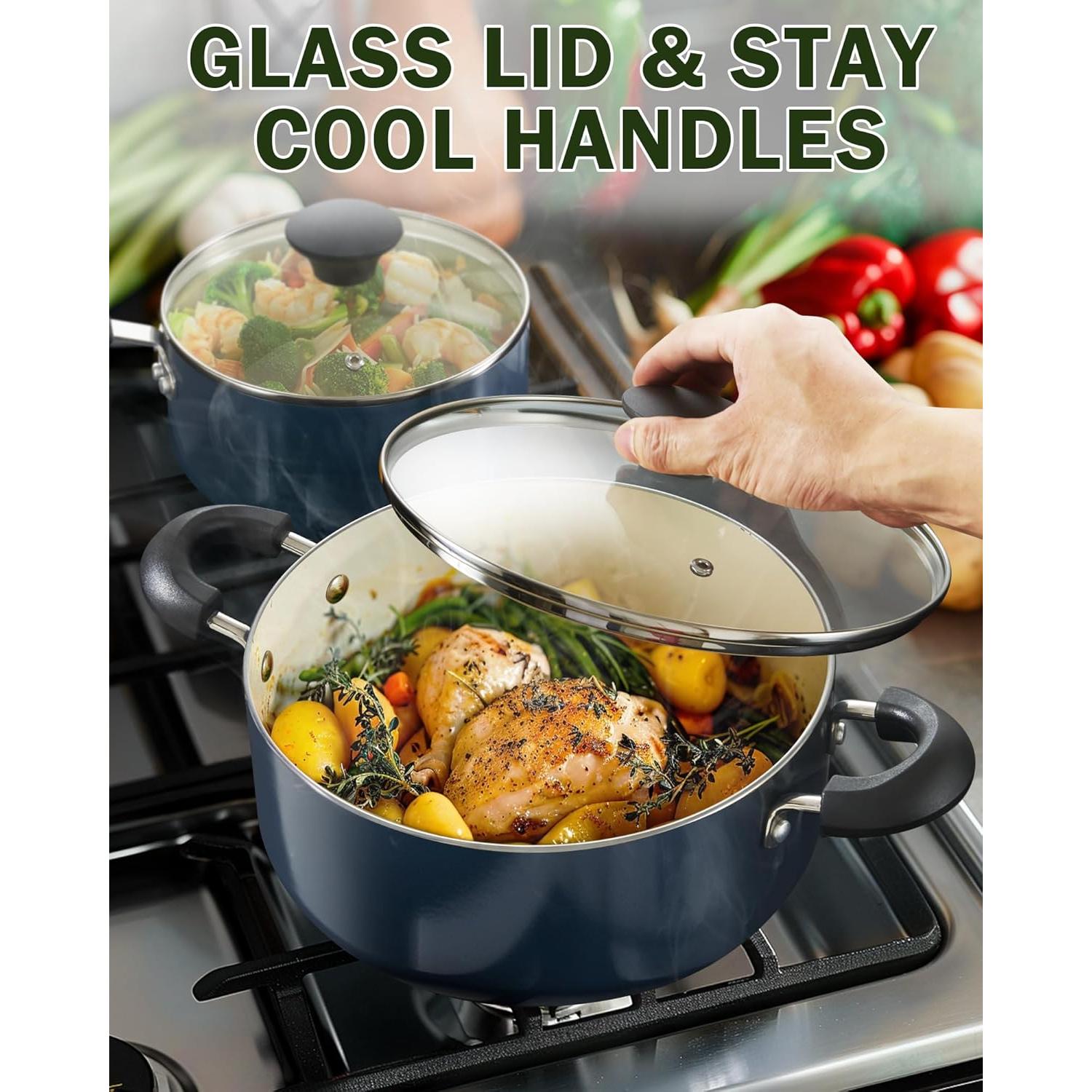 Juego de Ollas y Sartenes Cook N Home 10 Piezas Antiadherente