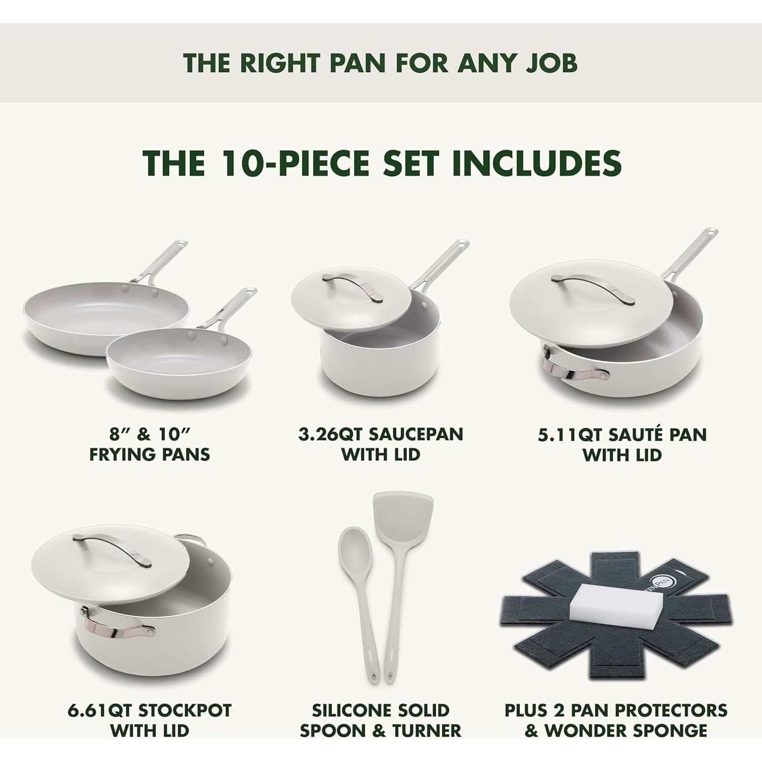 Juego de Utensilios de Cocina GreenPan Nova 10 Piezas Cerámica