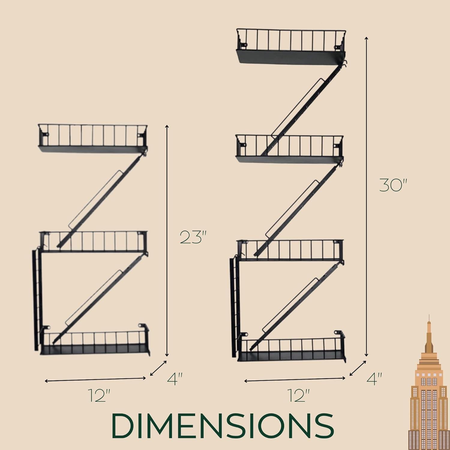 Estante de Pared de Escape de Fuego VERSATILE KAS Negro 4 Niveles