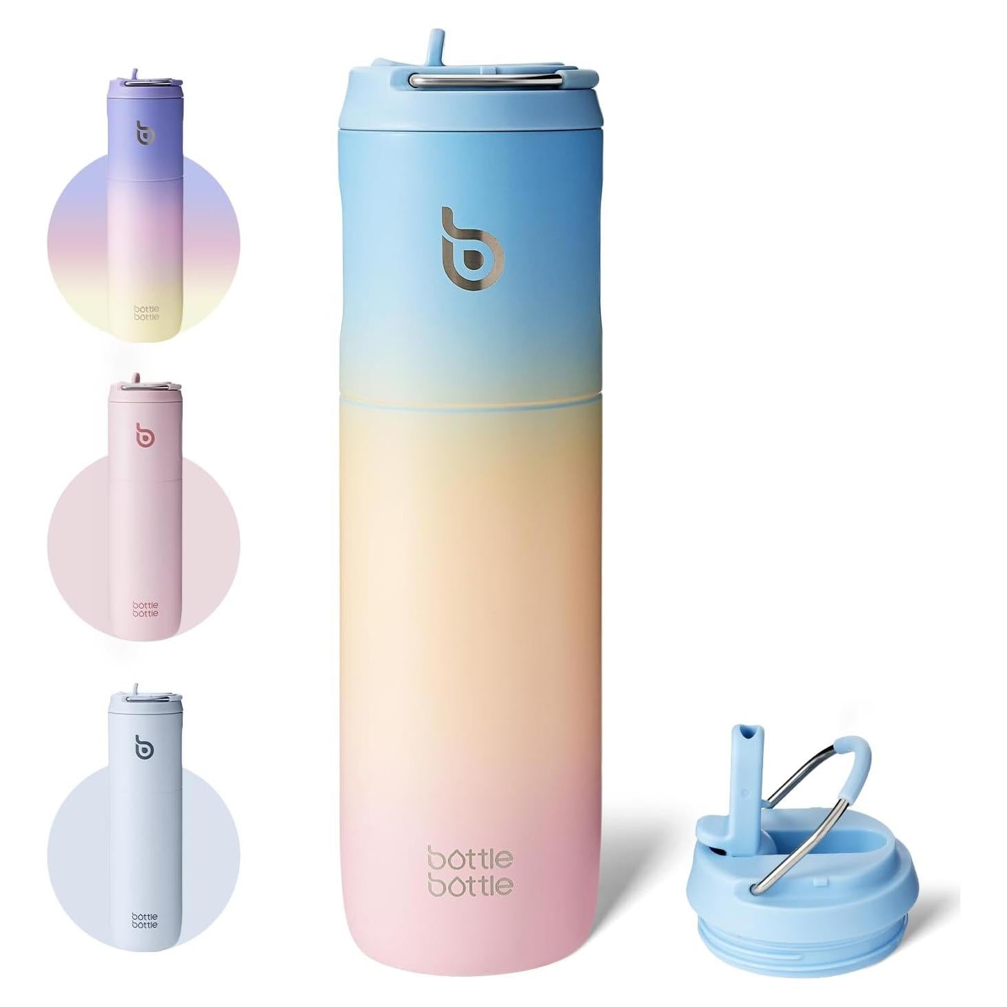 Botella de Agua Aislada BOTELLA BOTELLA 1.5L con Pajita