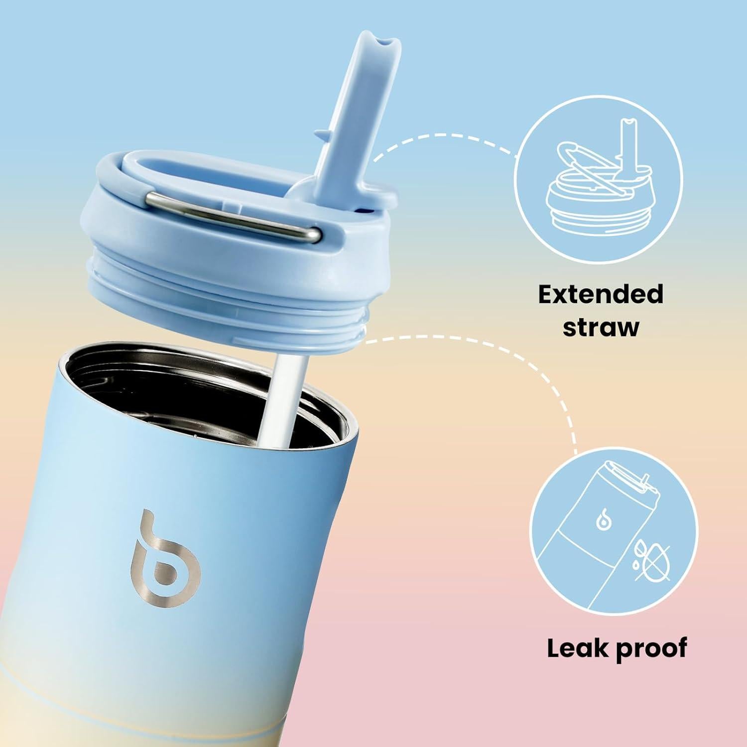 Botella de Agua Aislada BOTELLA BOTELLA 1.5L con Pajita