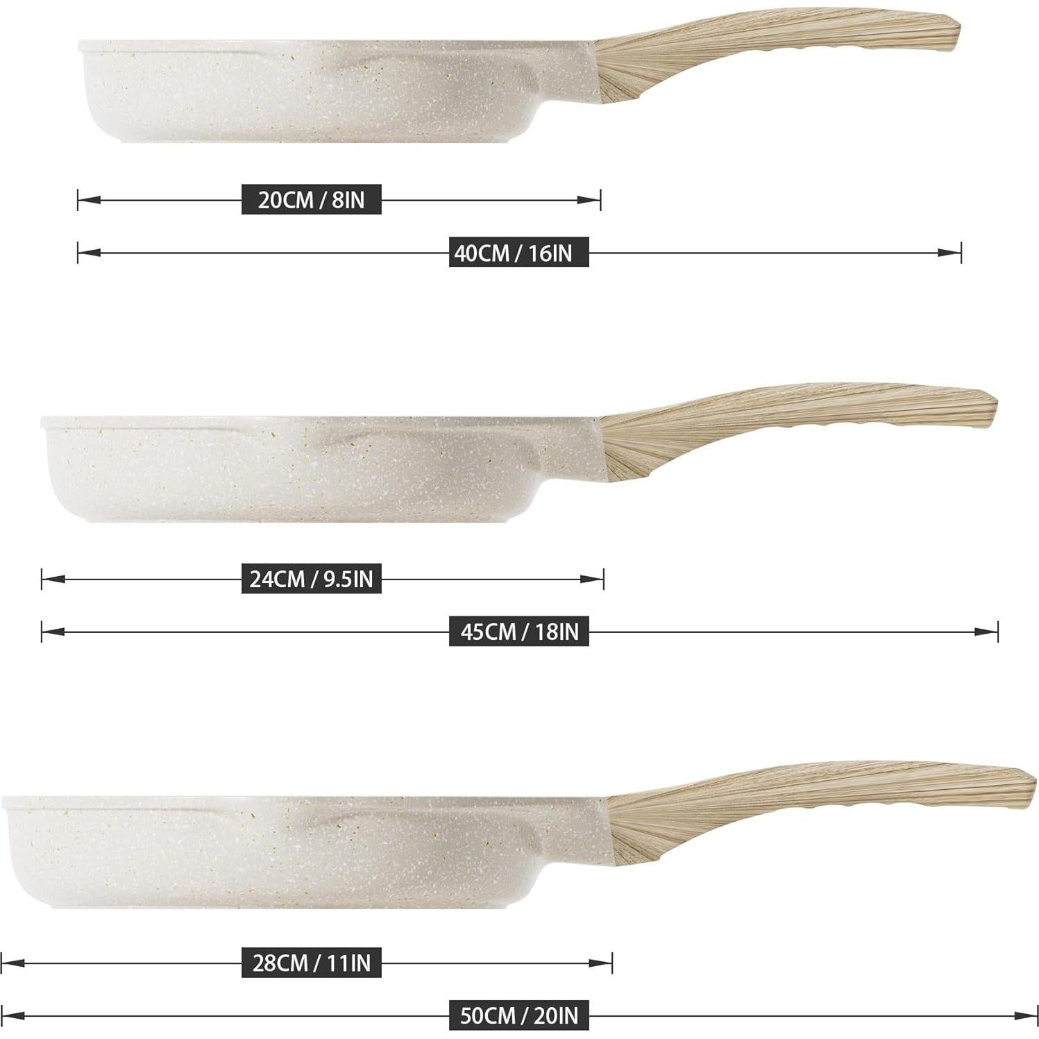 Sartén Antiadherente Caannasweis 3 Pcs Beige Granito