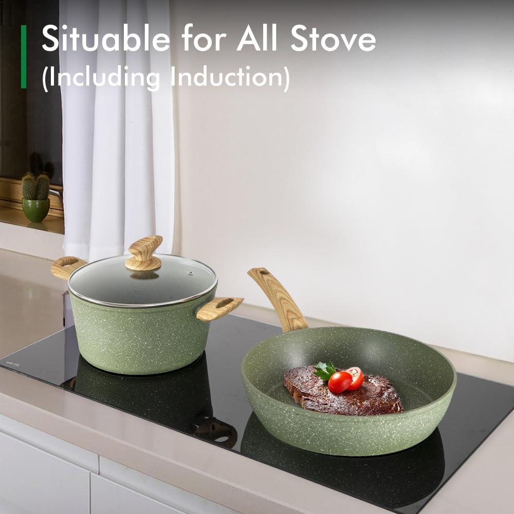 Juego de Ollas y Sartenes DishDelight 12 Piezas Antiadherente