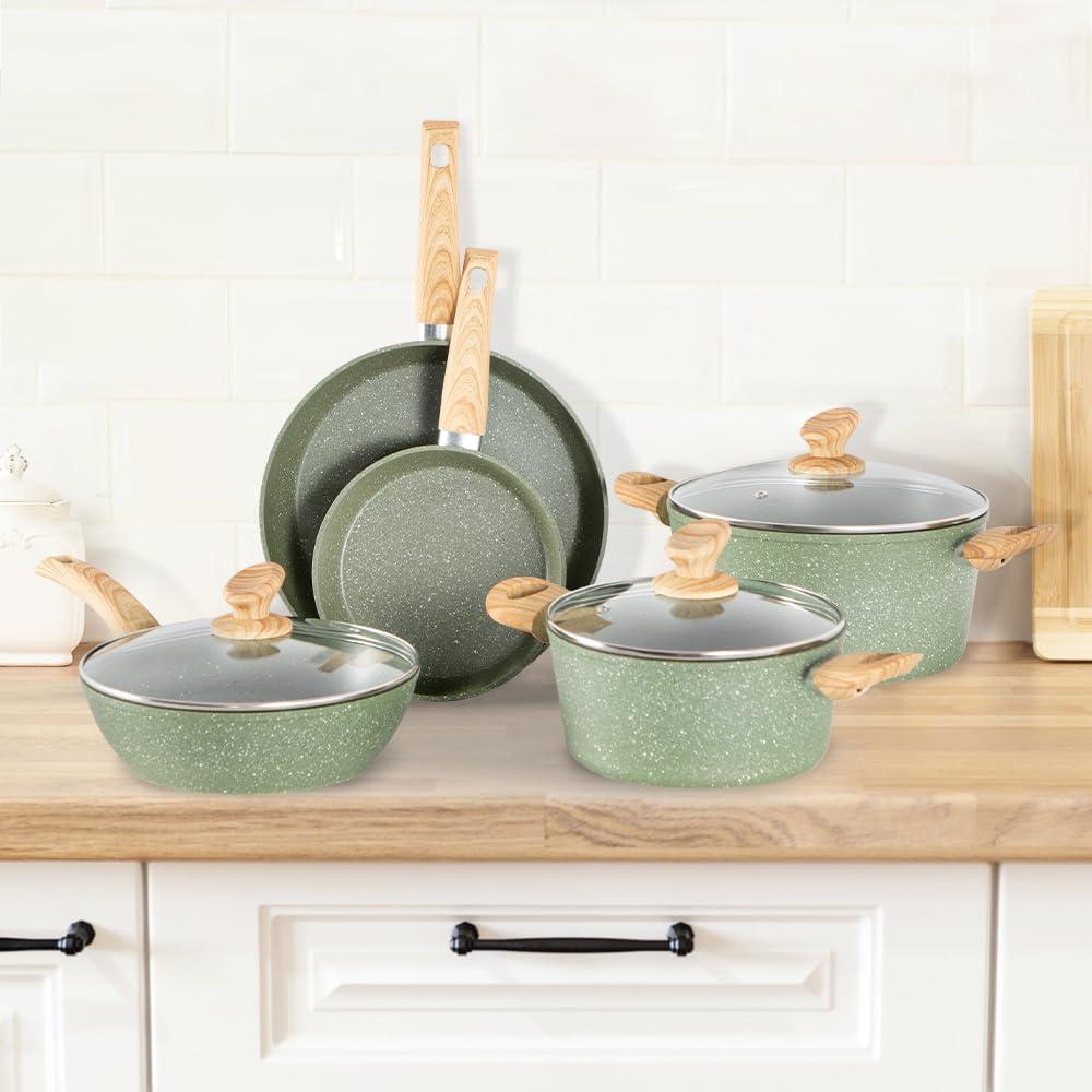 Juego de Ollas y Sartenes DishDelight 12 Piezas Antiadherente